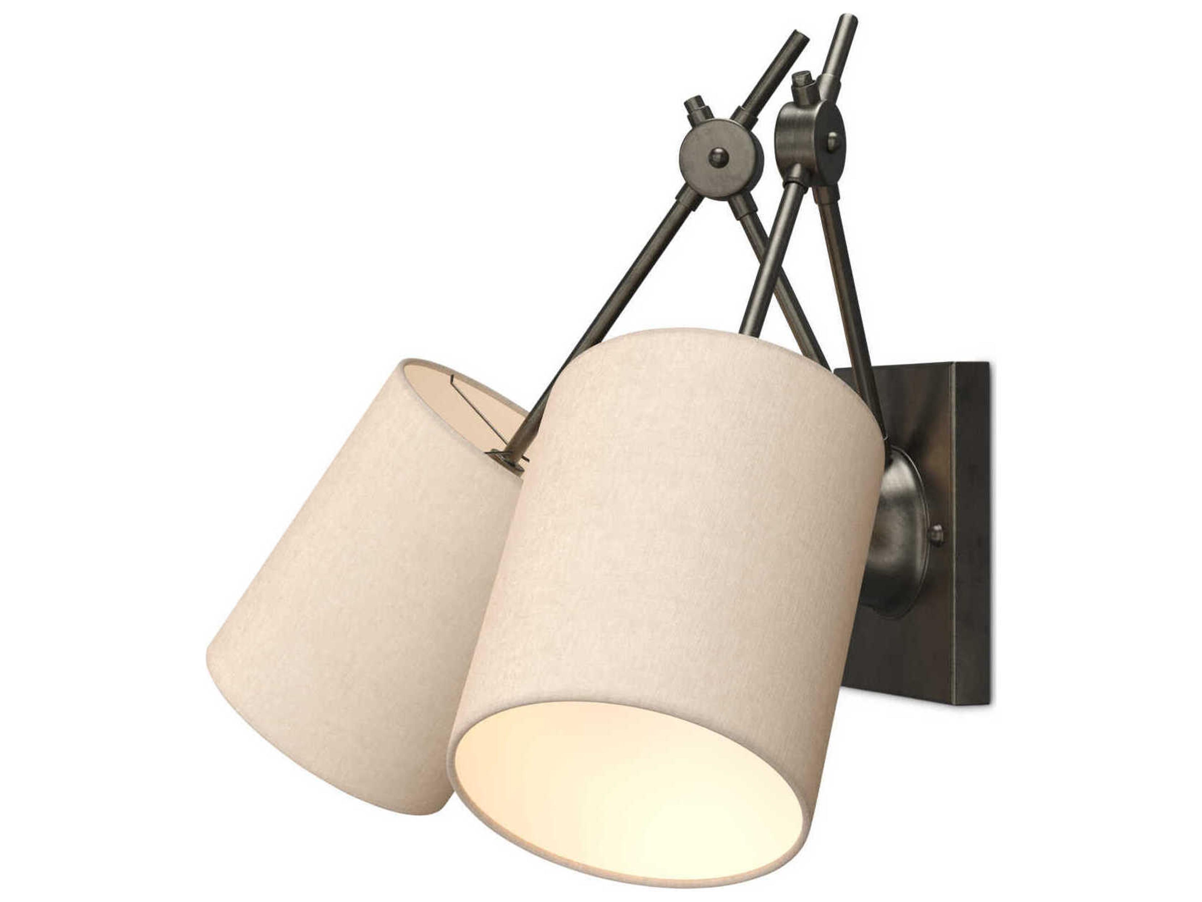 Currey & Company Compass 2-Light Cupertino Black Wall Sconce