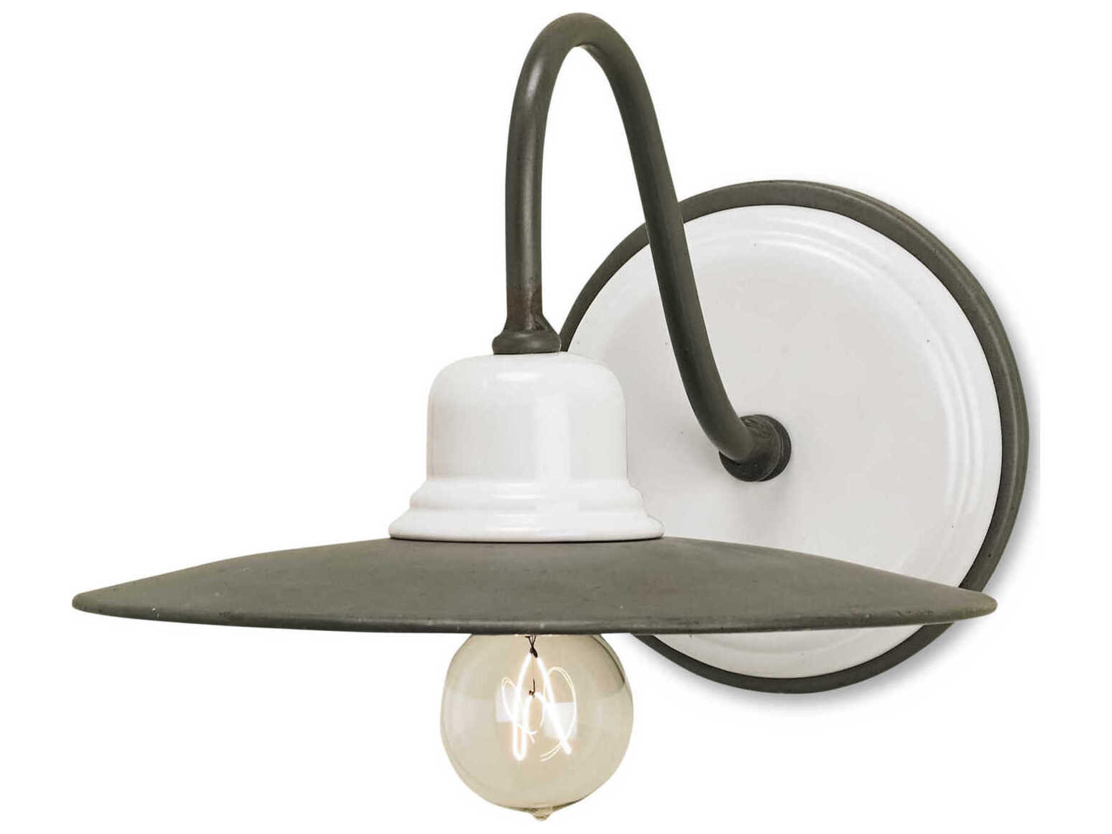 Currey & Company Eastleigh 1-Light Hiroshi Gray White Wall Sconce