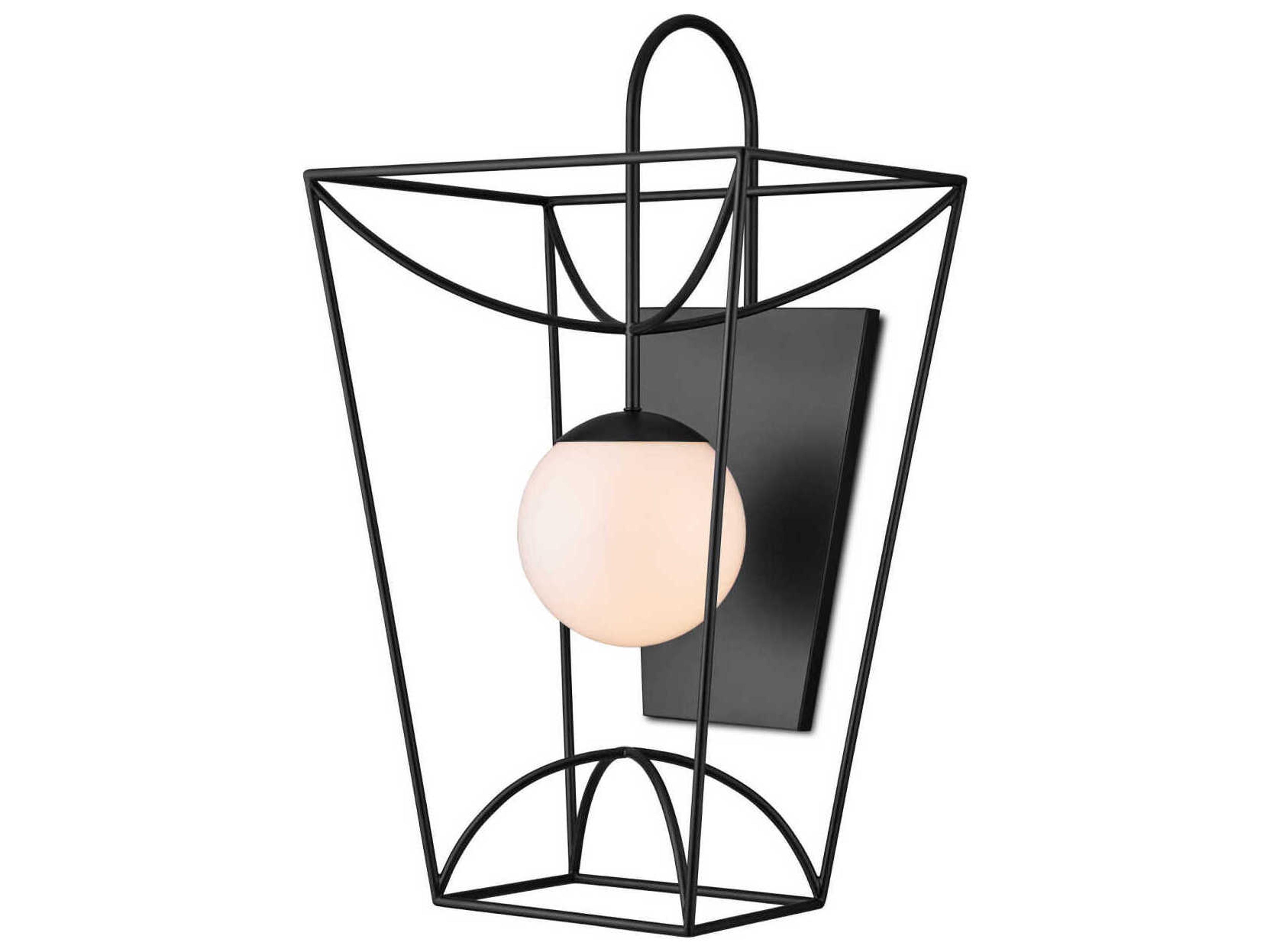 Currey & Company Rochefort 1-Light Black Wall Sconce