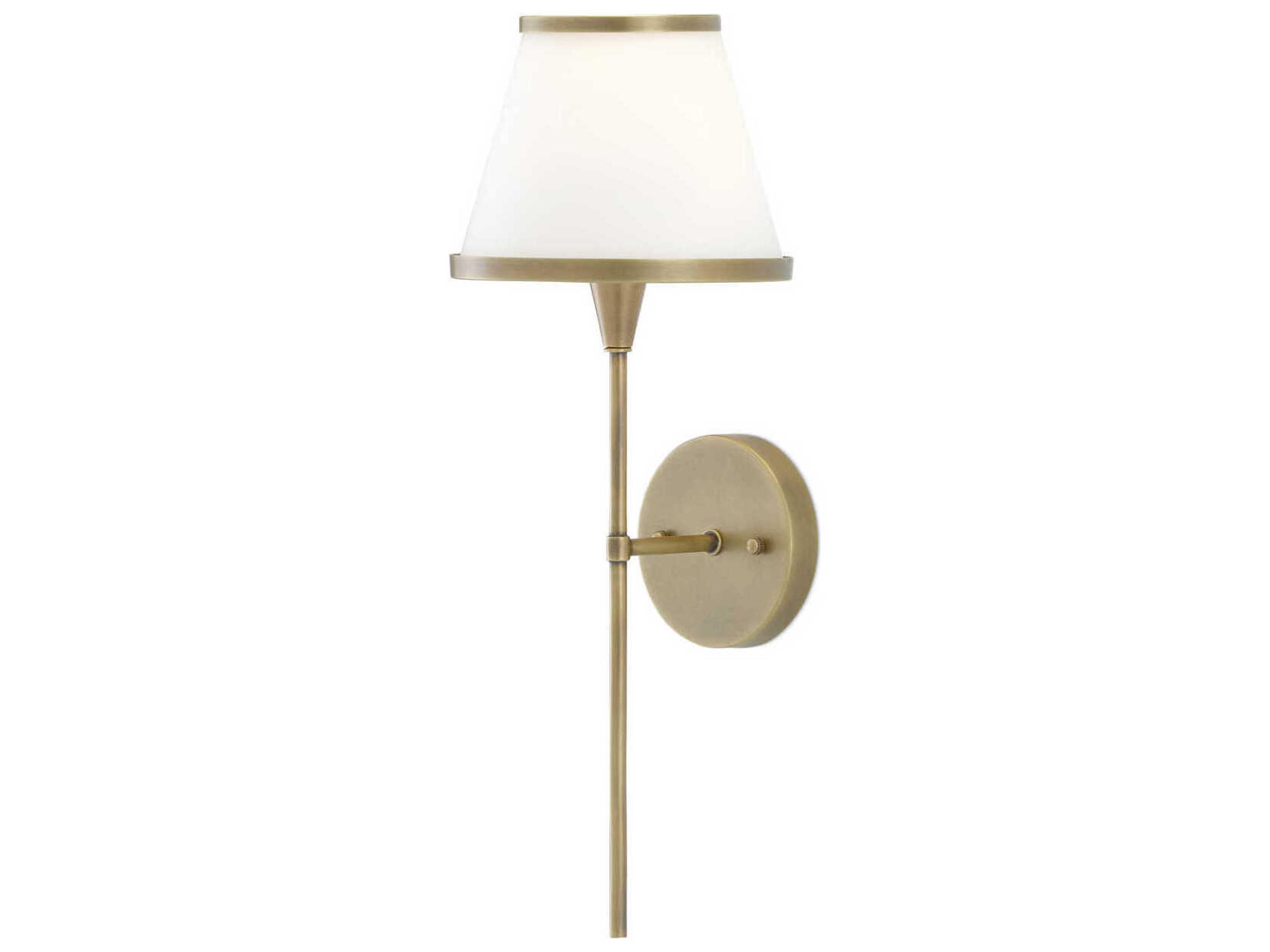 Currey & Company Brimsley 1-Light Antique Brass Glass Wall Sconce
