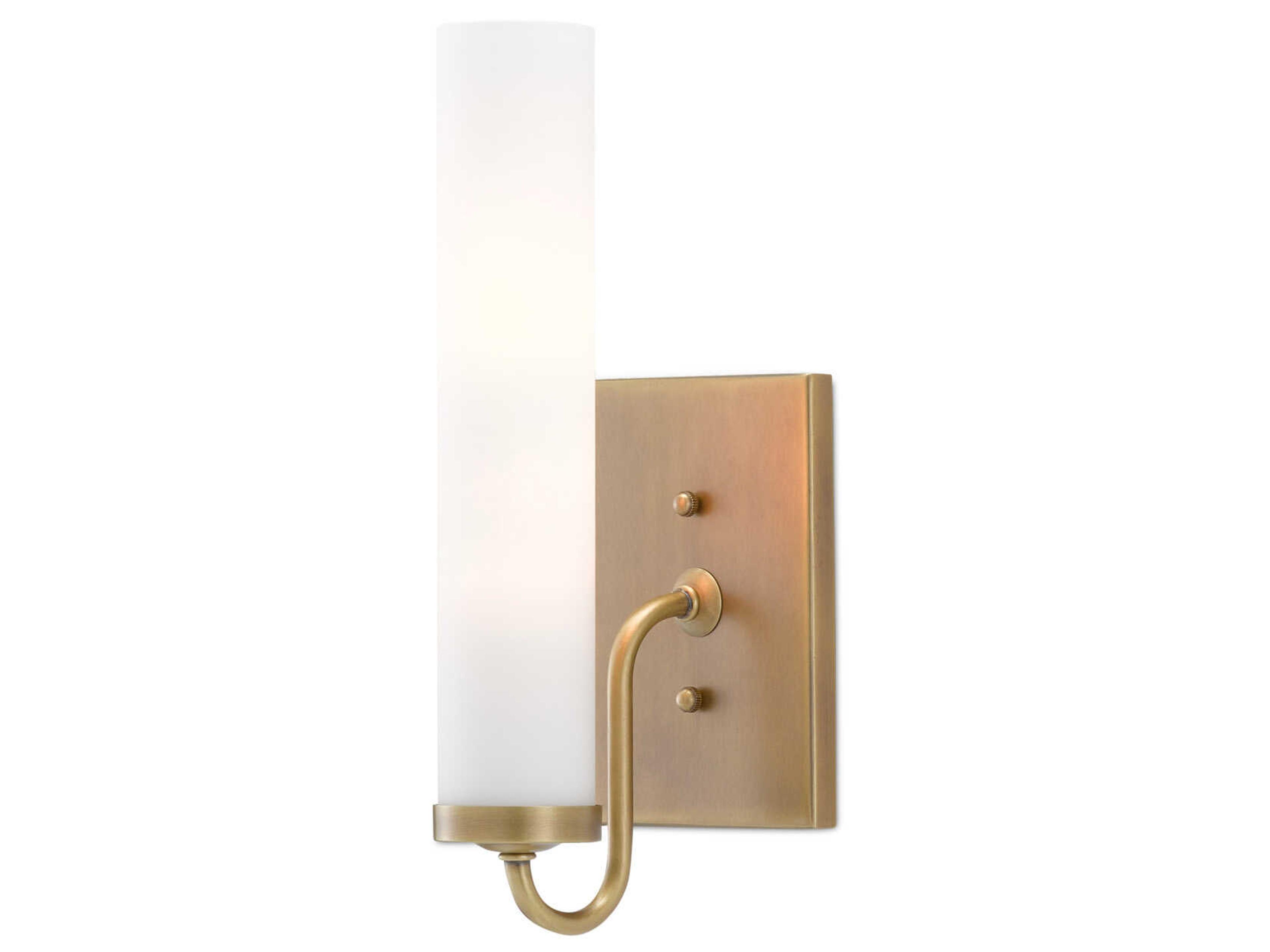 Currey & Company Brindisi 1-Light Antique Brass Glass Wall Sconce
