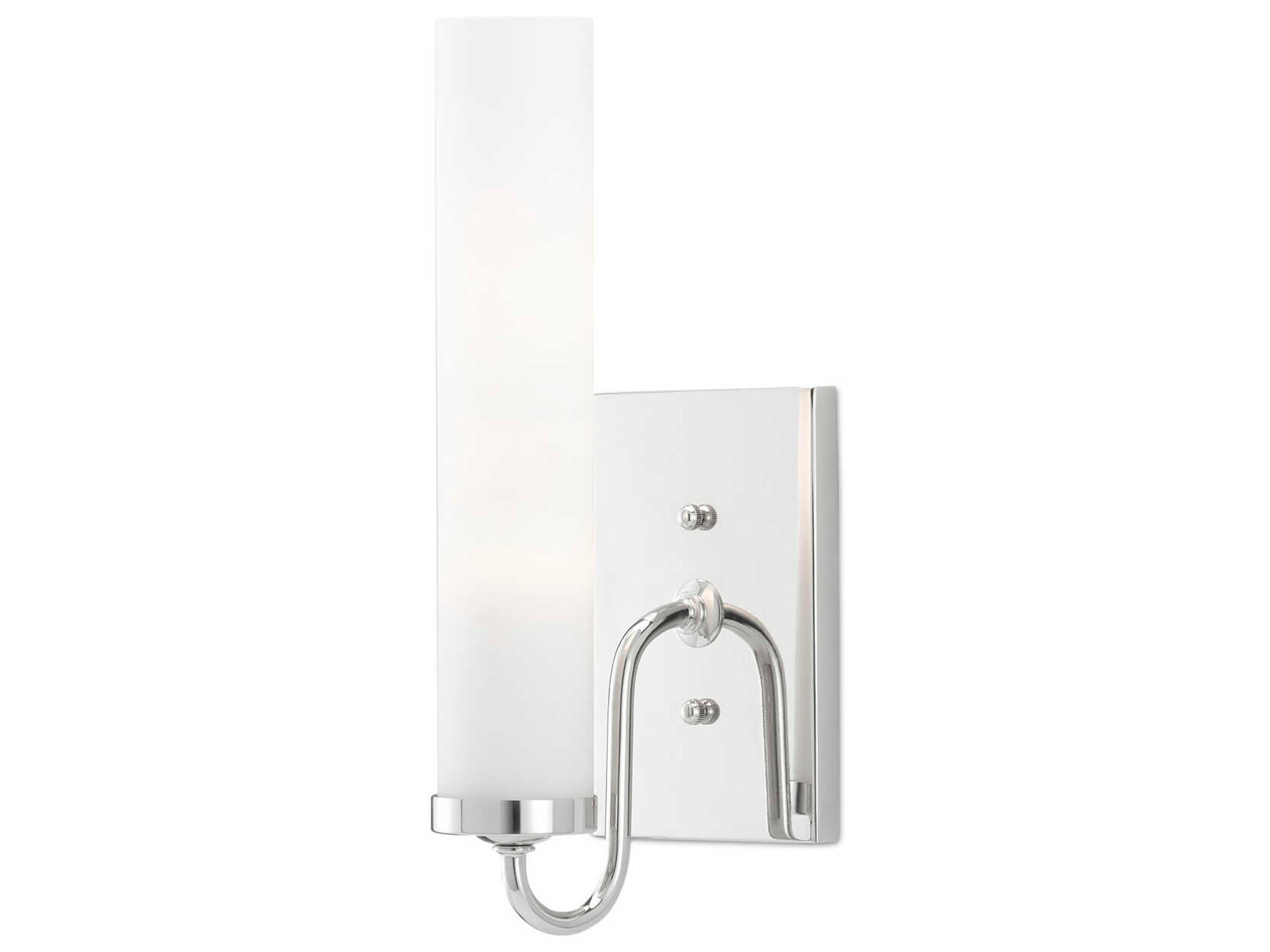Currey & Company Brindisi 1-Light Polished Nickel Glass Wall Sconce