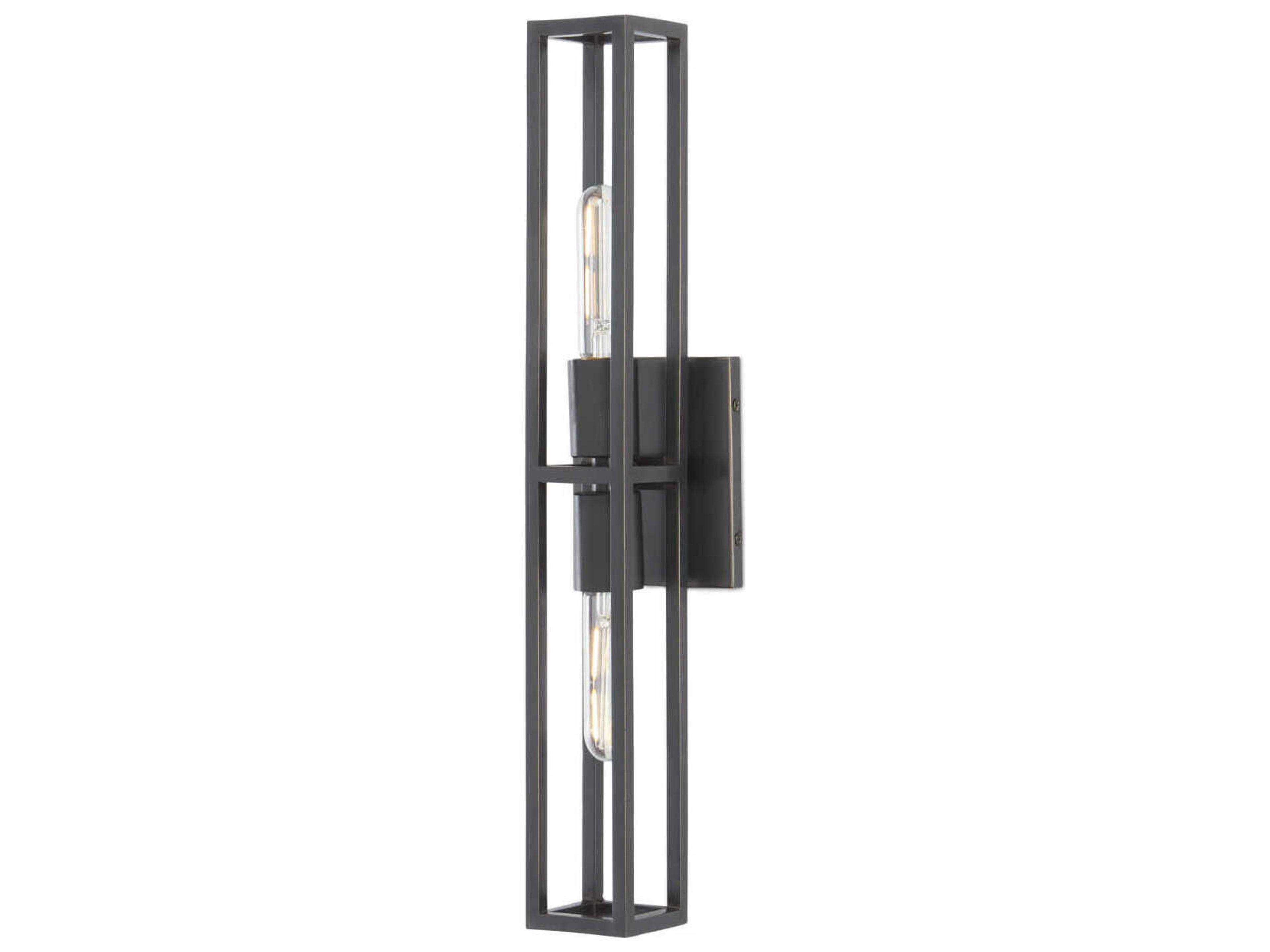 Currey & Company Bergen 2-Light Oil Rubbed Bronze Wall Sconce