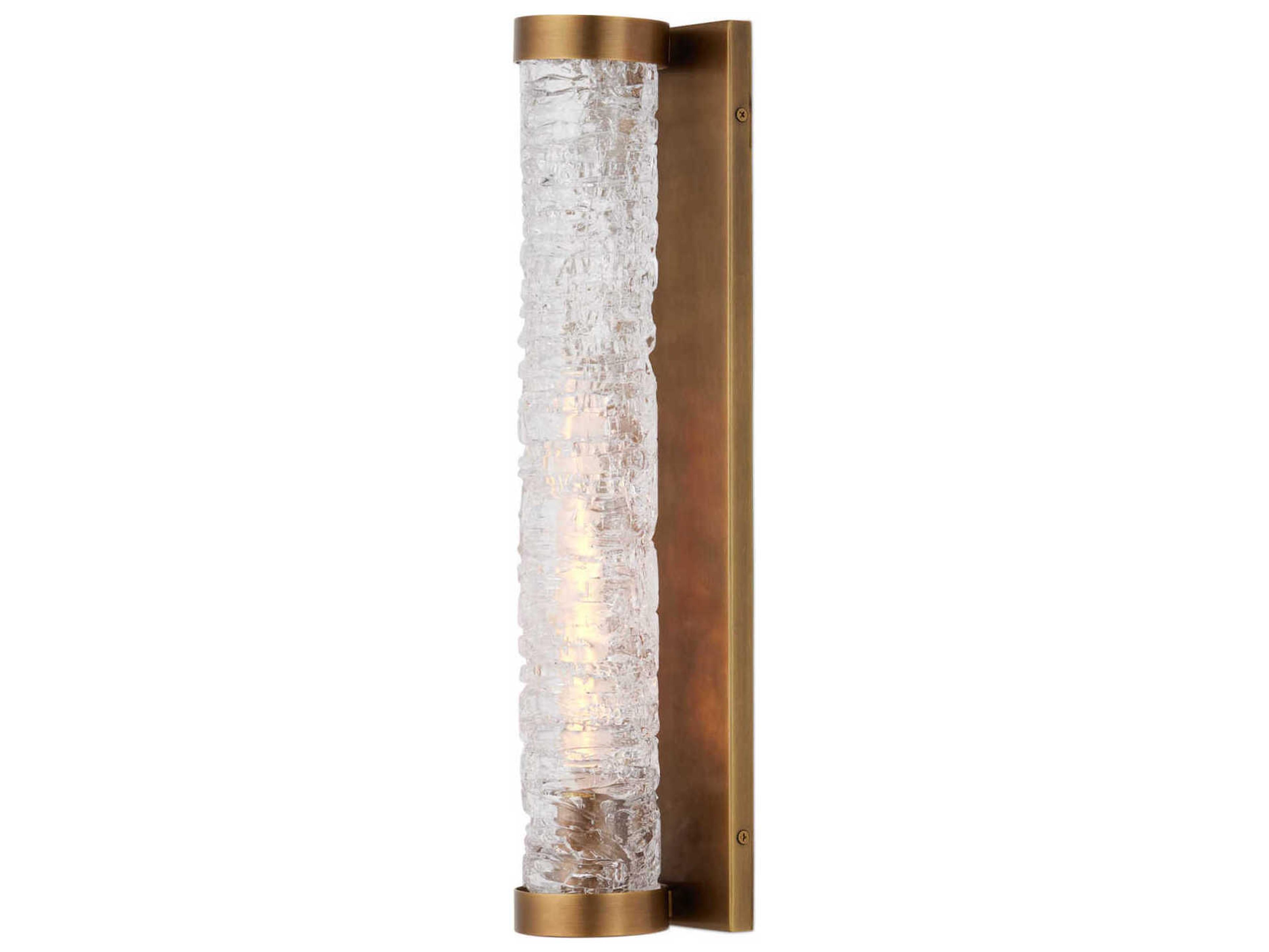 Currey & Company Busby 1-Light Clear Brushed Brass Wall Sconce