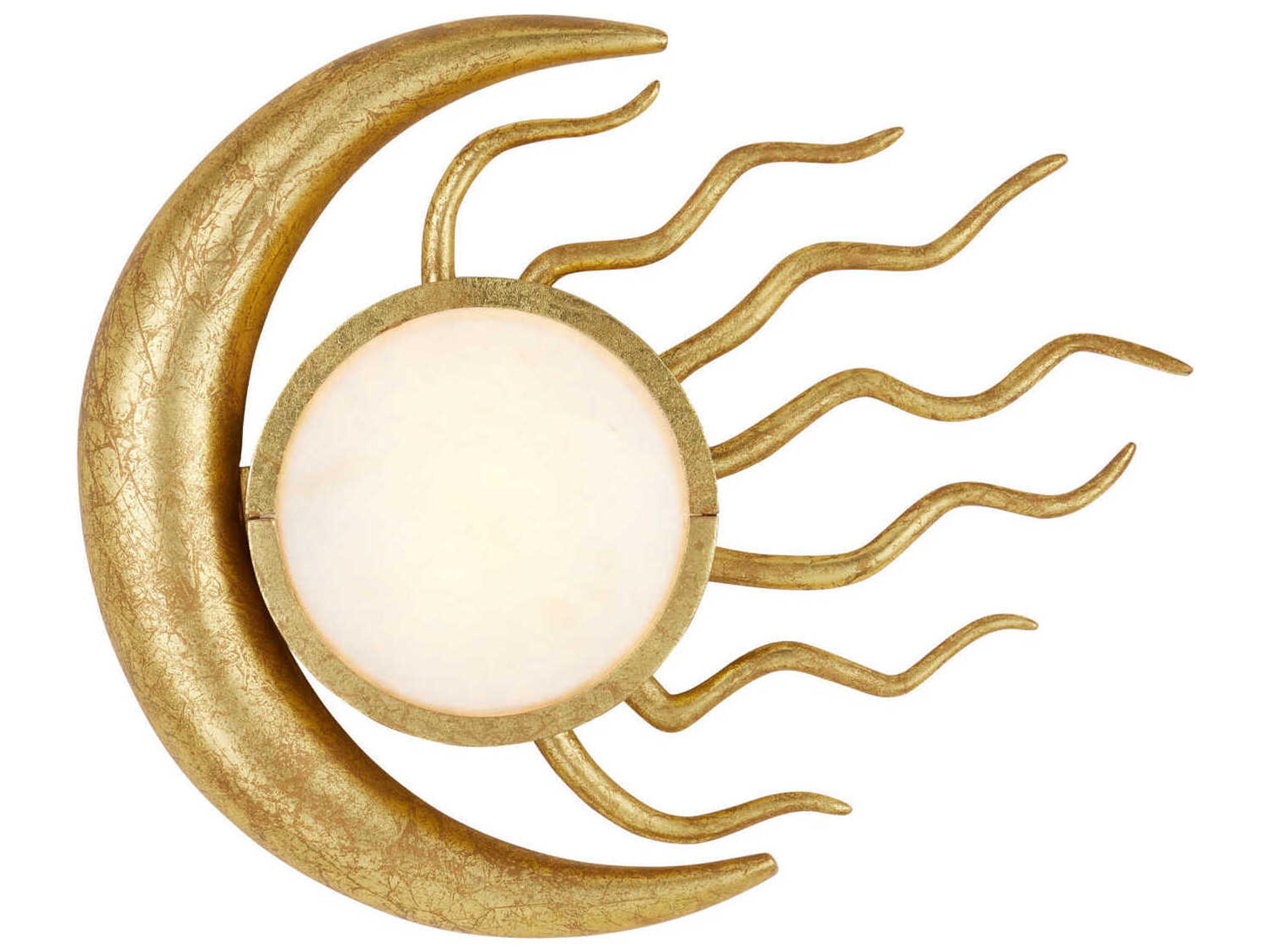 Currey & Company Tona 1-Light Gold Leaf White Wall Sconce