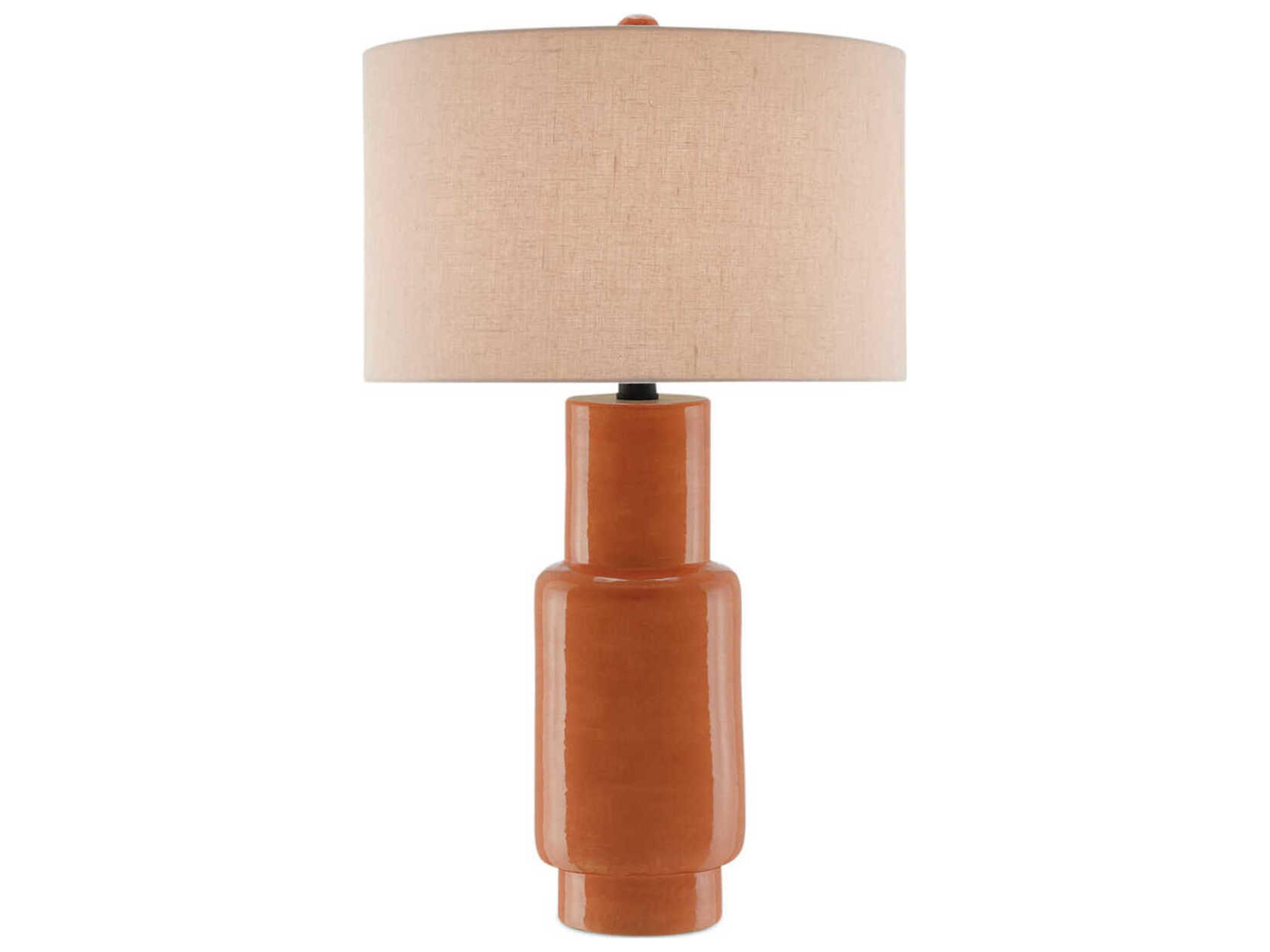 Currey & Company Janeen Janeen Orange Satin Black Buffet Lamp