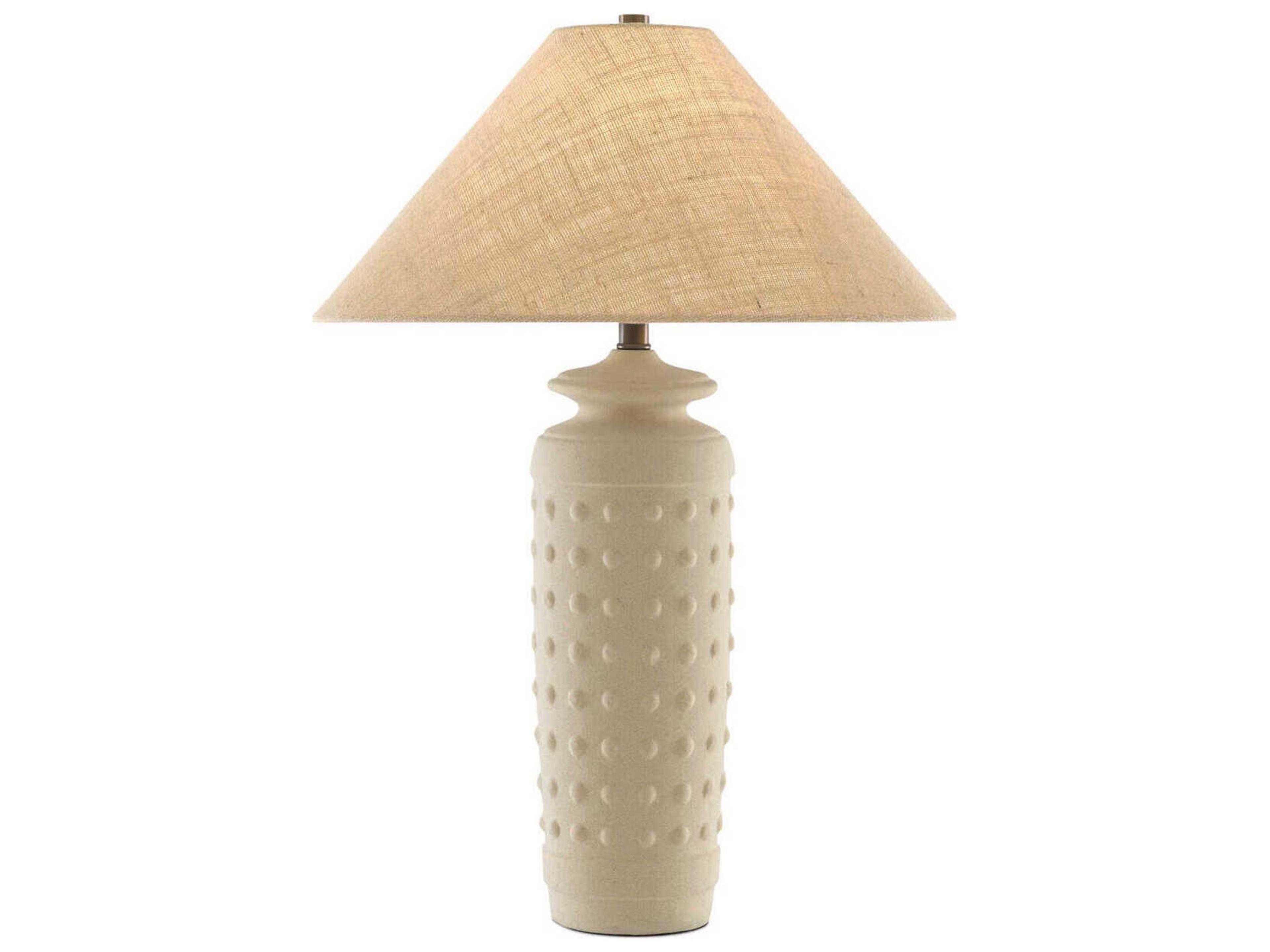 Currey & Company Sonoran Sand Brass Off White Buffet Lamp