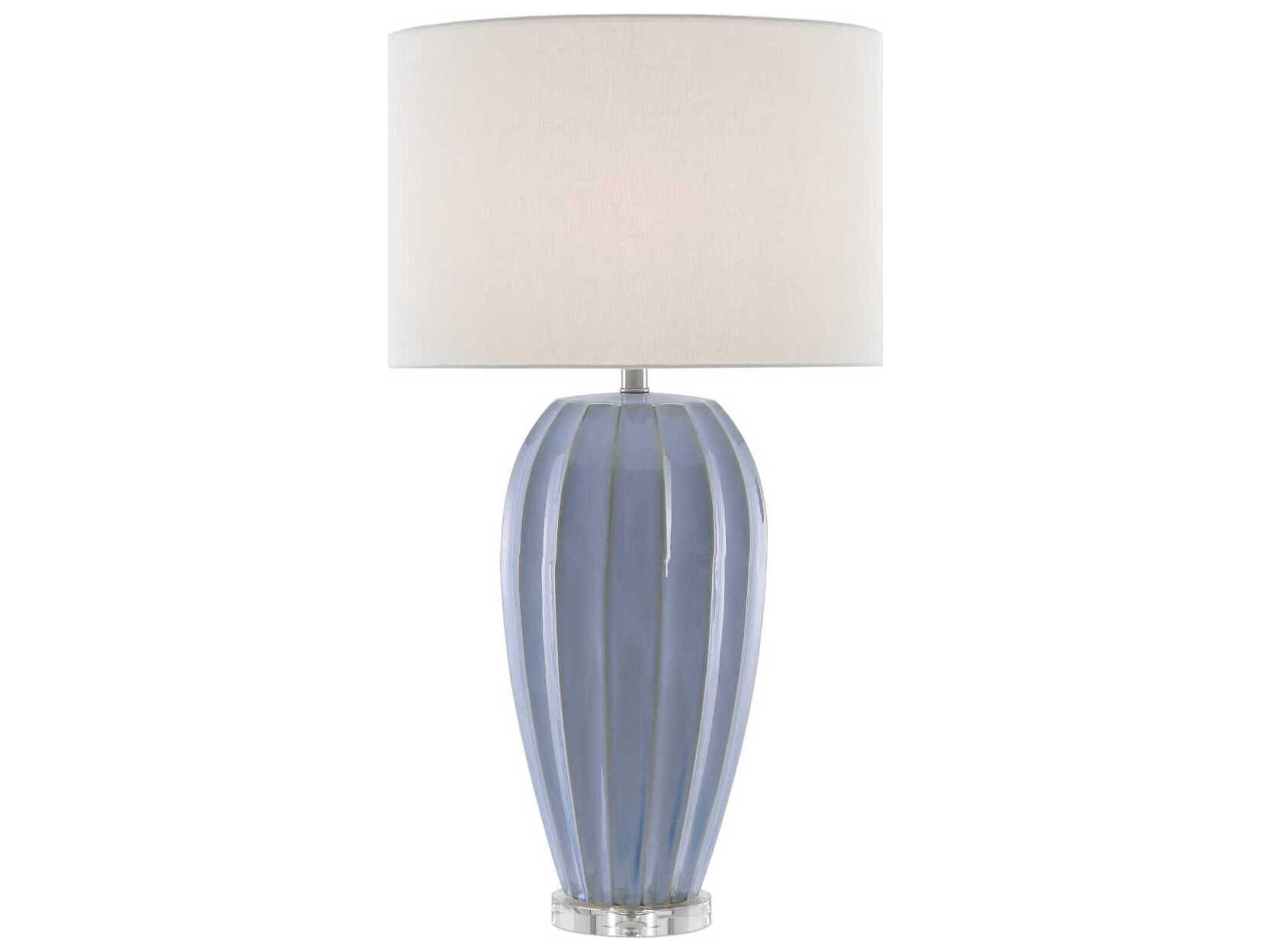 Currey & Company Bluestar Crystal Light Blue Buffet Lamp