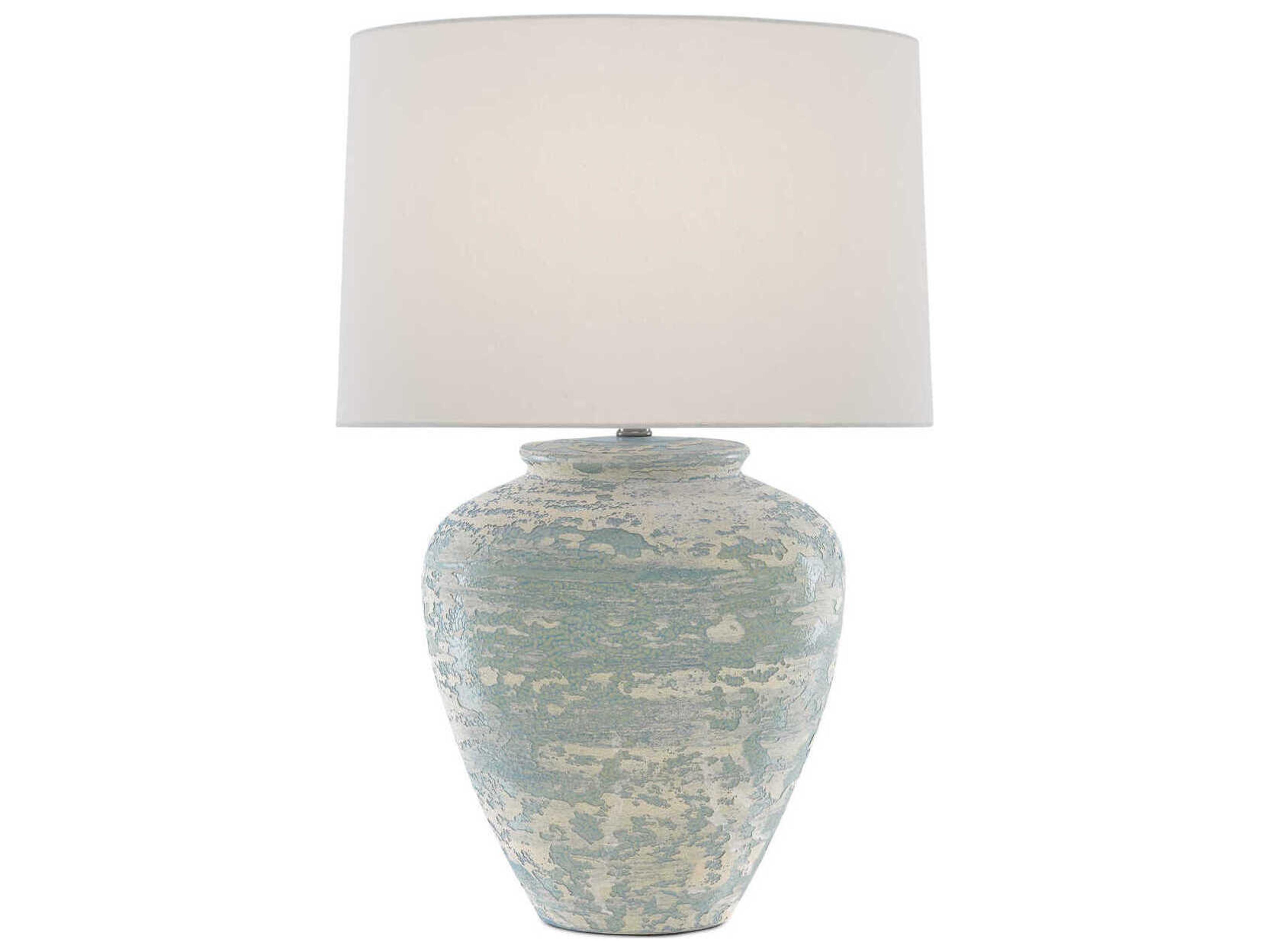 Currey & Company Mimi Aqua Cream Green Buffet Lamp