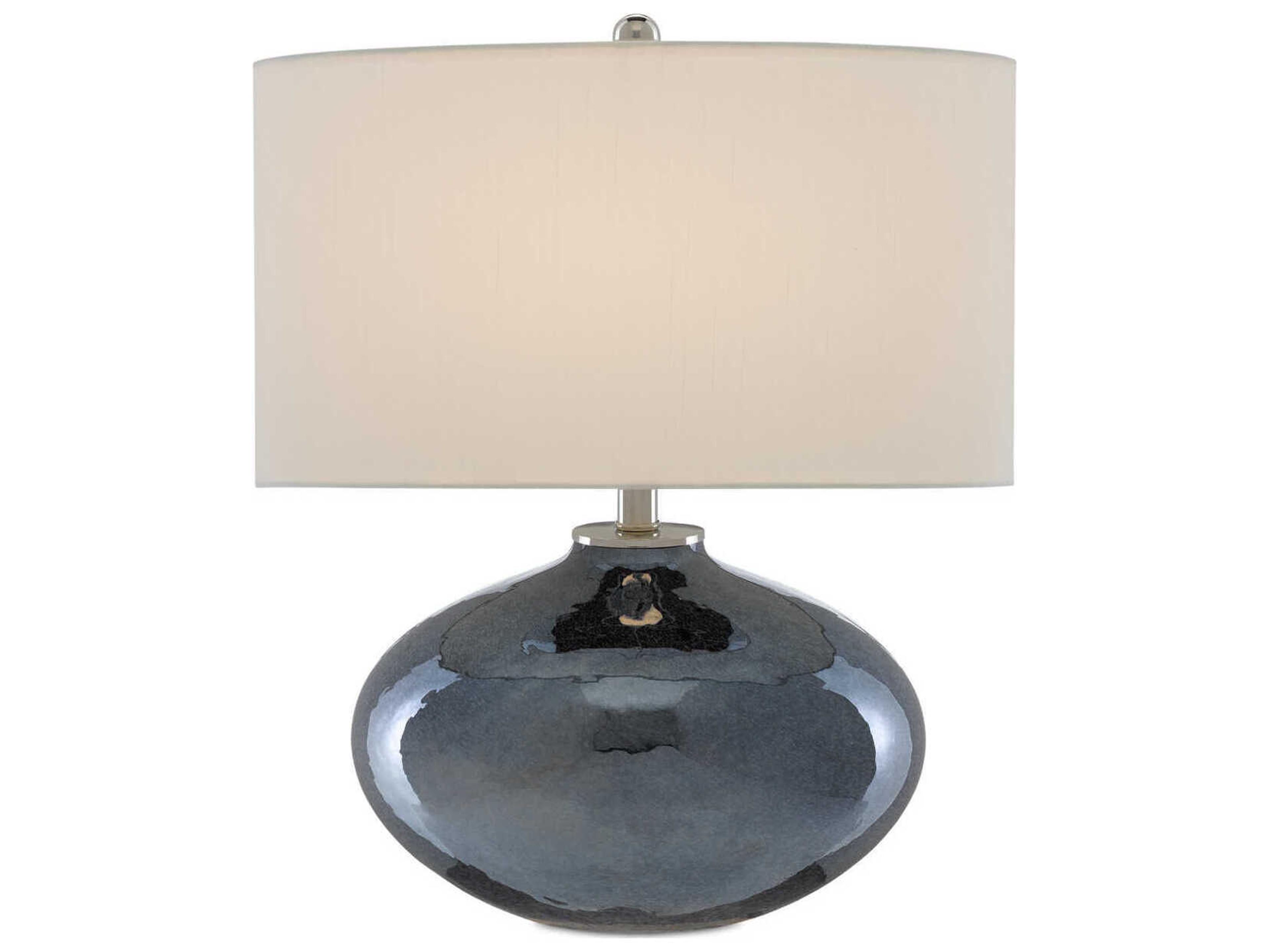 Currey & Company Lucent Glass Blue Plated Polished Nickel Table Lamp