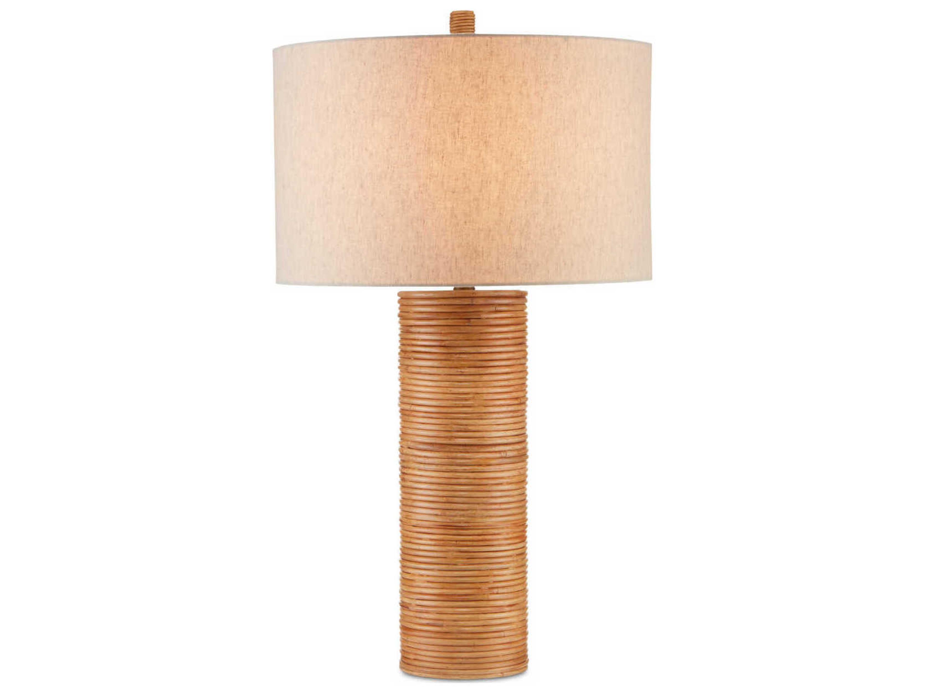 Currey & Company Salome Brass Natural Rattan Buffet Lamp