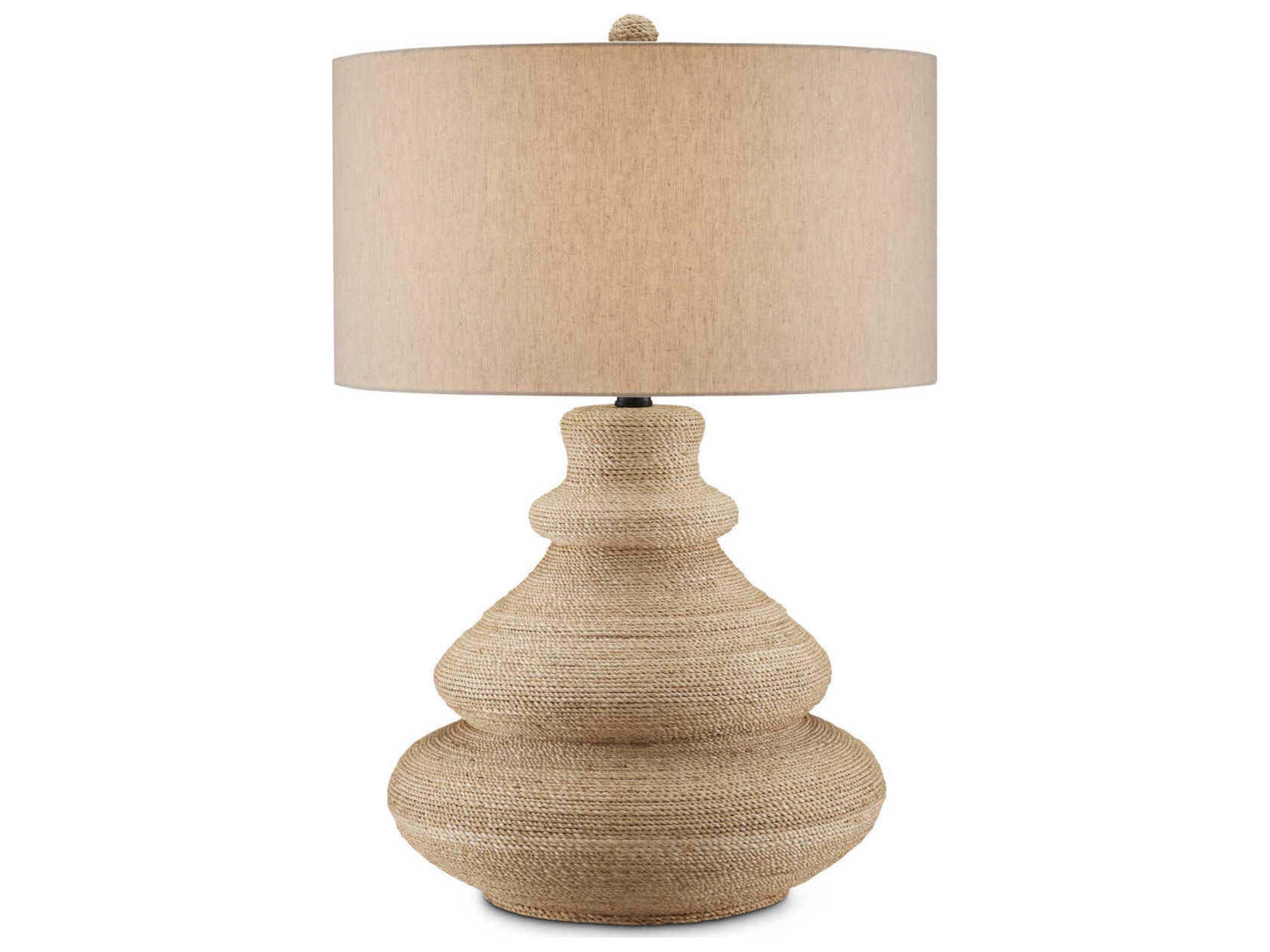 Currey & Company Jaru Natural Linen Brown Buffet Lamp