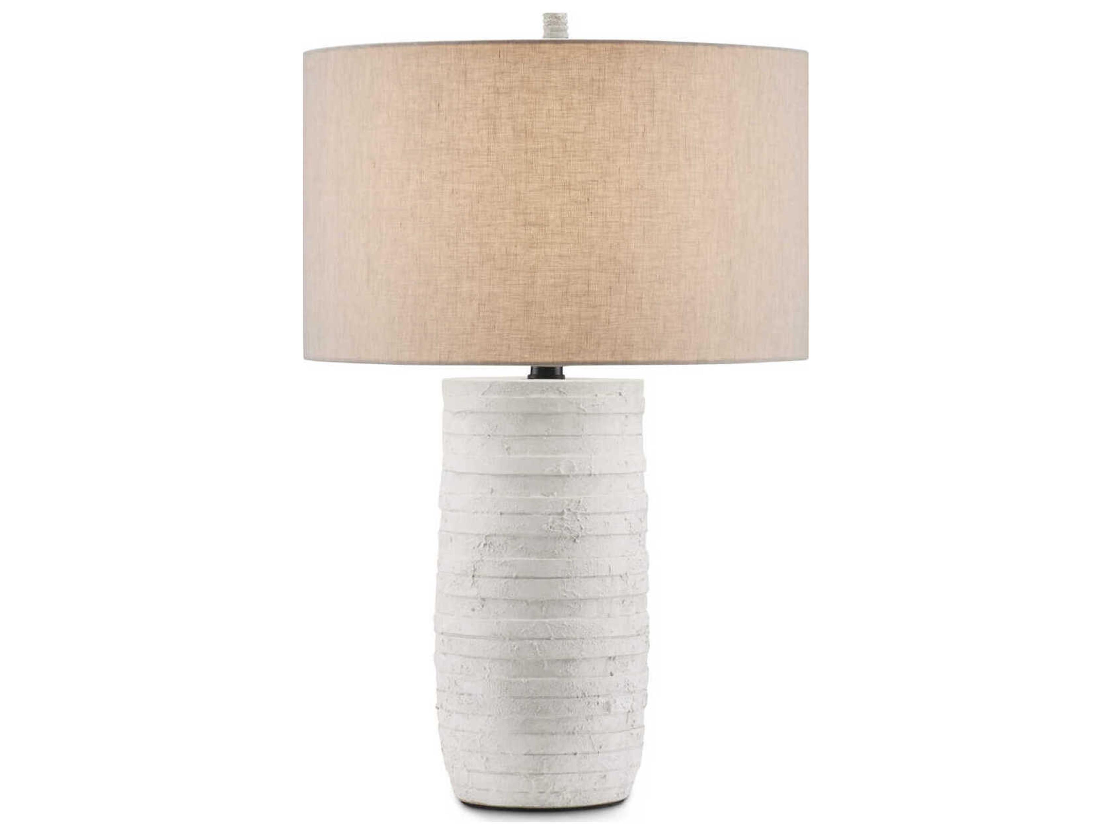 Currey & Company Innkeeper 1-Light White Light Natural Linen Table Lamp