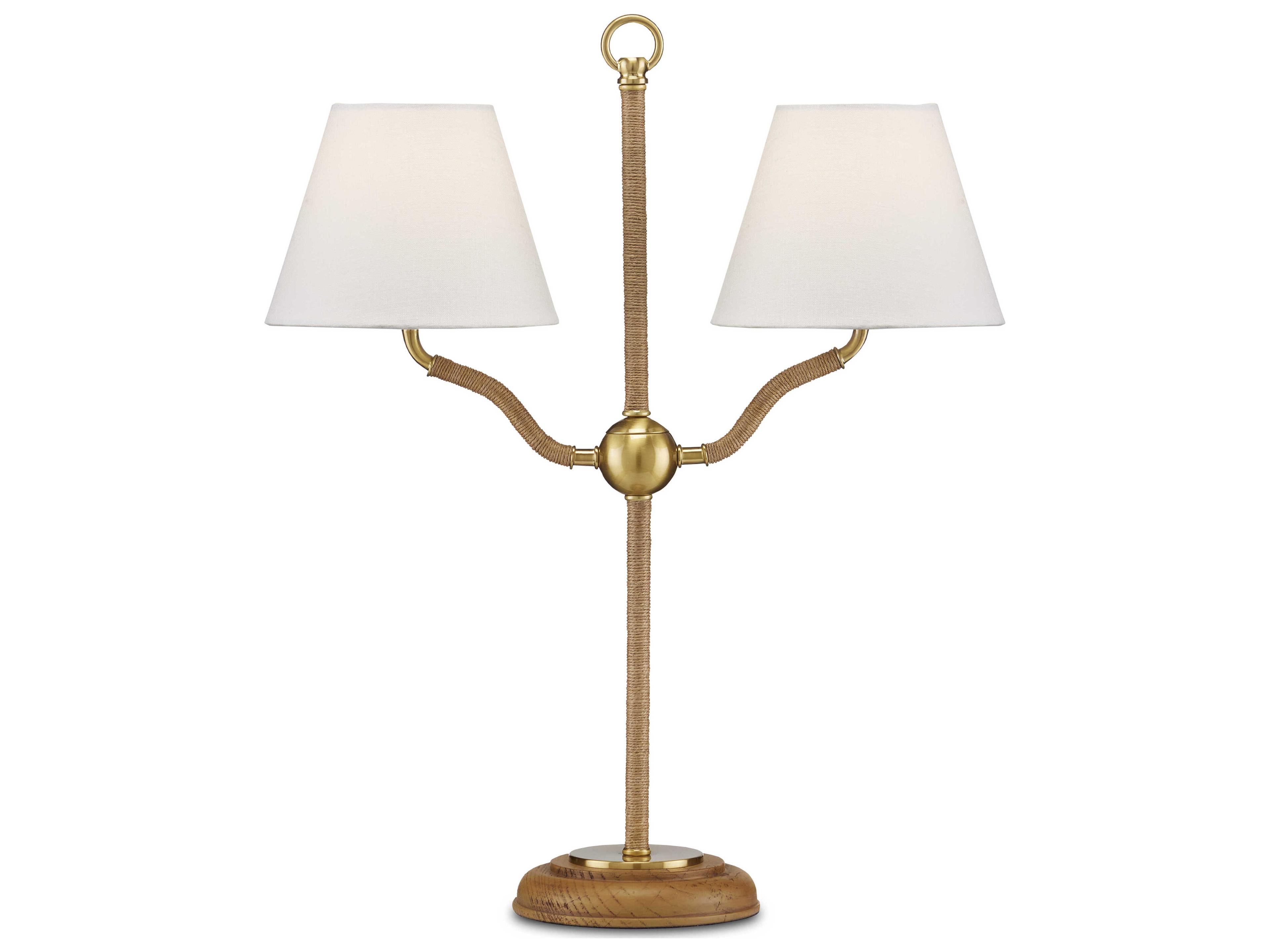 Currey & Company Sirocco Natural Antique Brass Brown Table Lamp