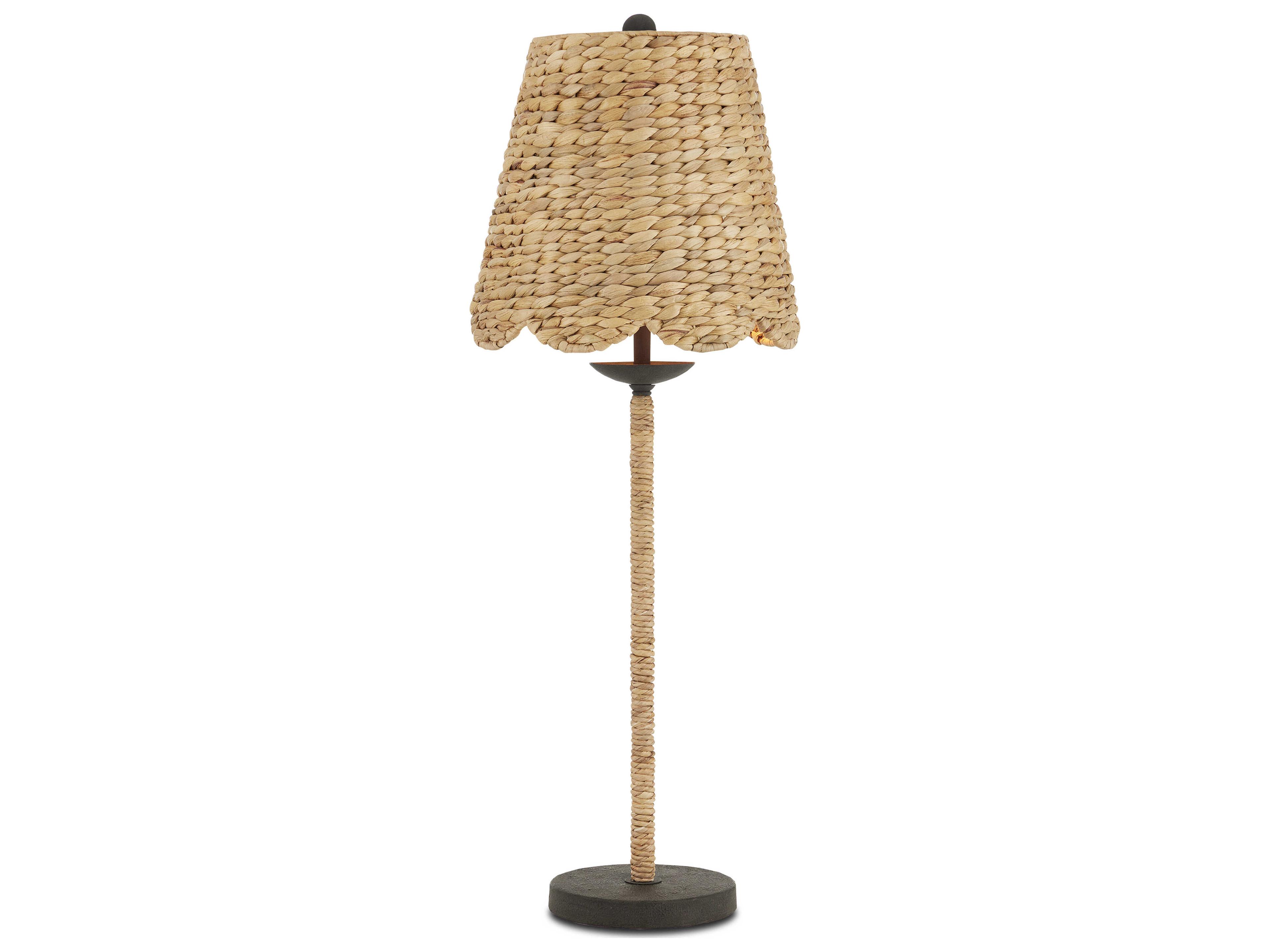 Currey & Company Annabelle Natural Mole Black Water Hyacinth Brown Buffet Lamp