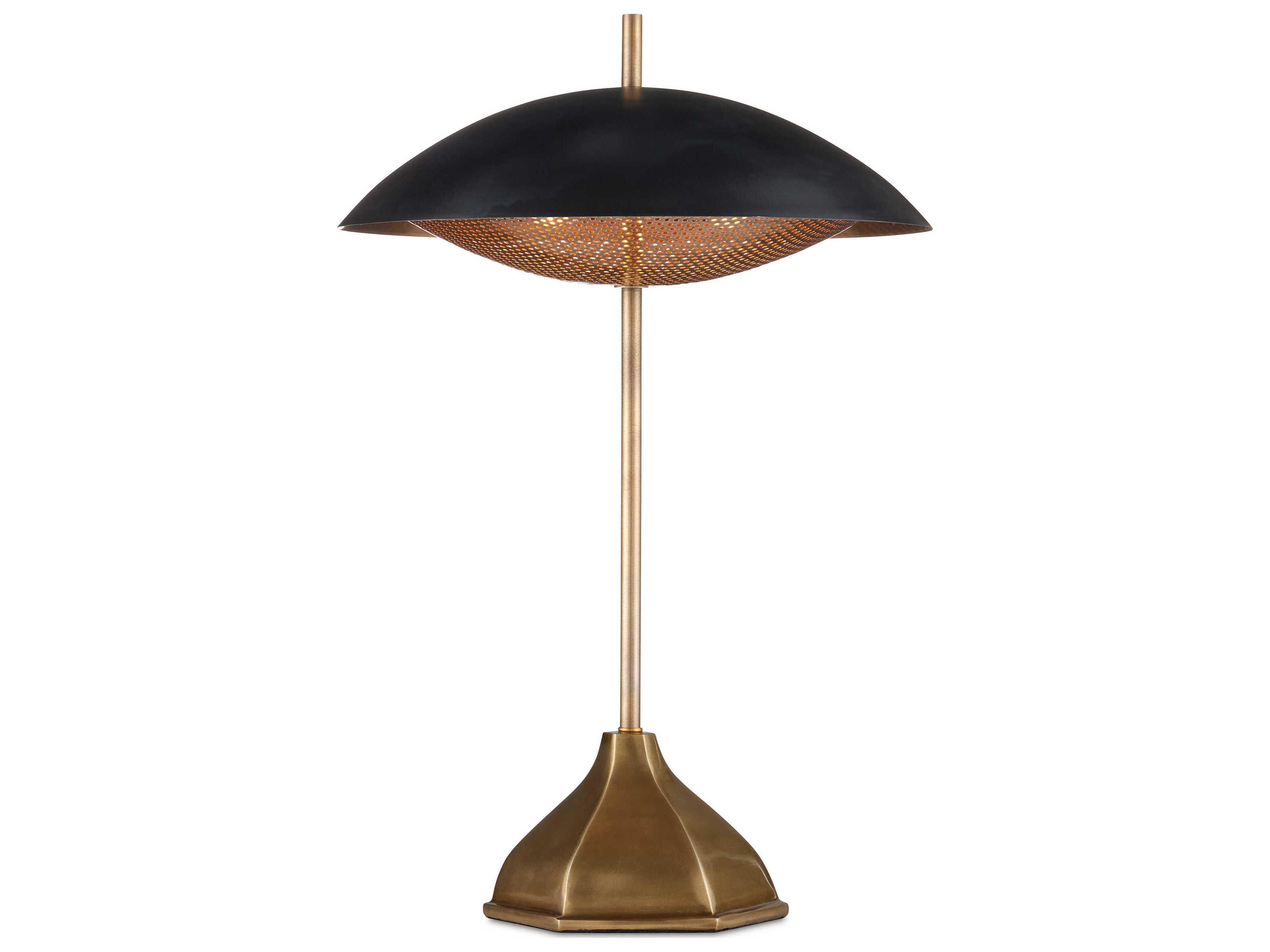 Domville Antique Brass Black Matte Metal Table Lamp
