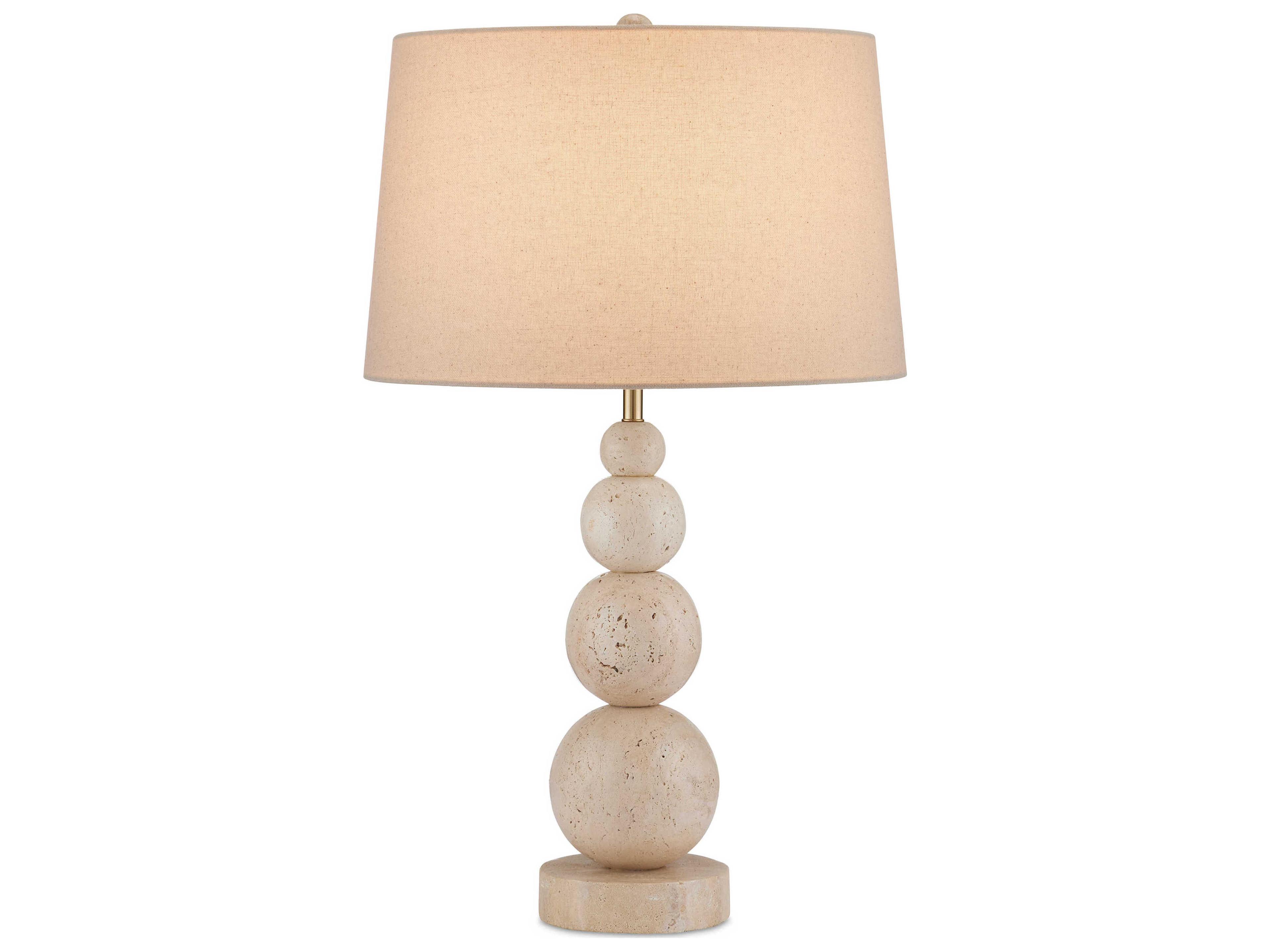 Niobe Natural Flax Linen White Buffet Lamp