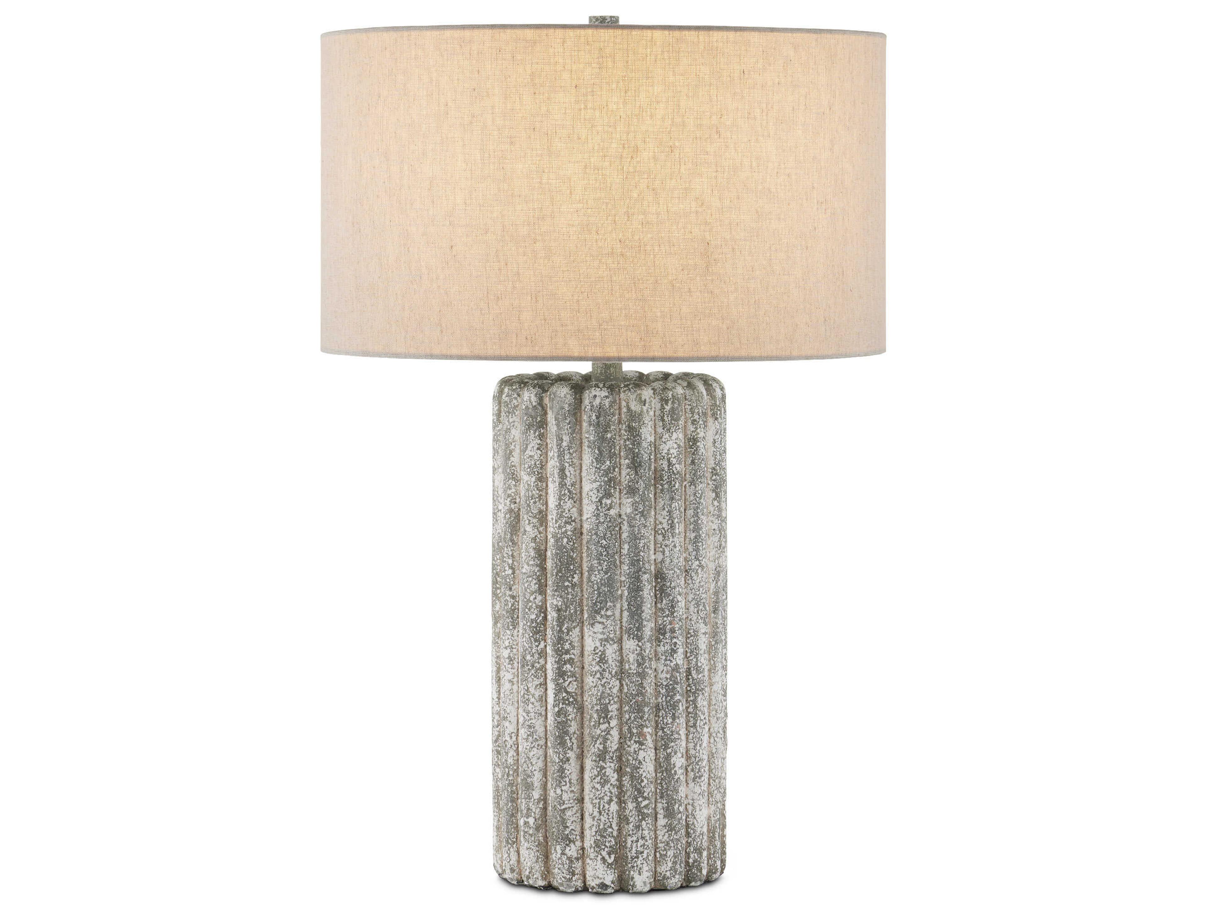 Currey & Company Boudoirs Dark Gray Natural Linen Buffet Lamp