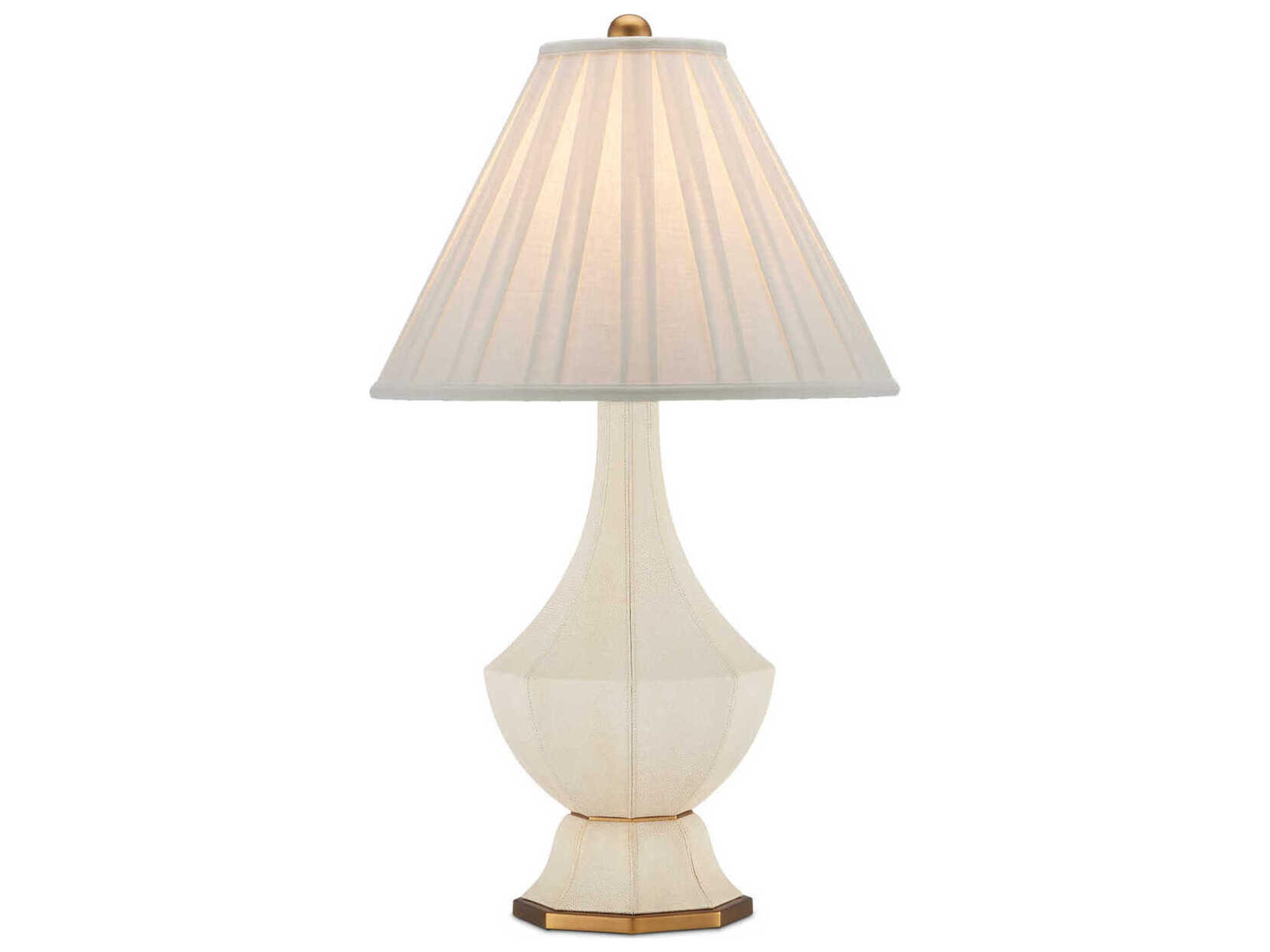 Currey & Company Musetta Beige Antique Brass Off White Buffet Lamp