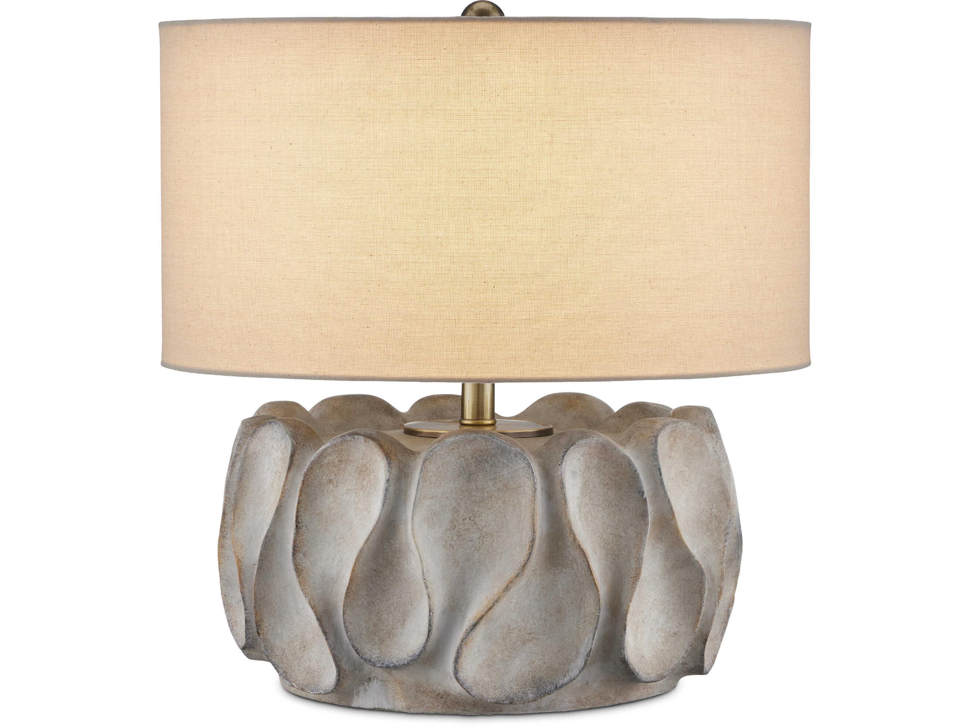 Currey & Company Weststrand Beige Linen Gray Table Lamp
