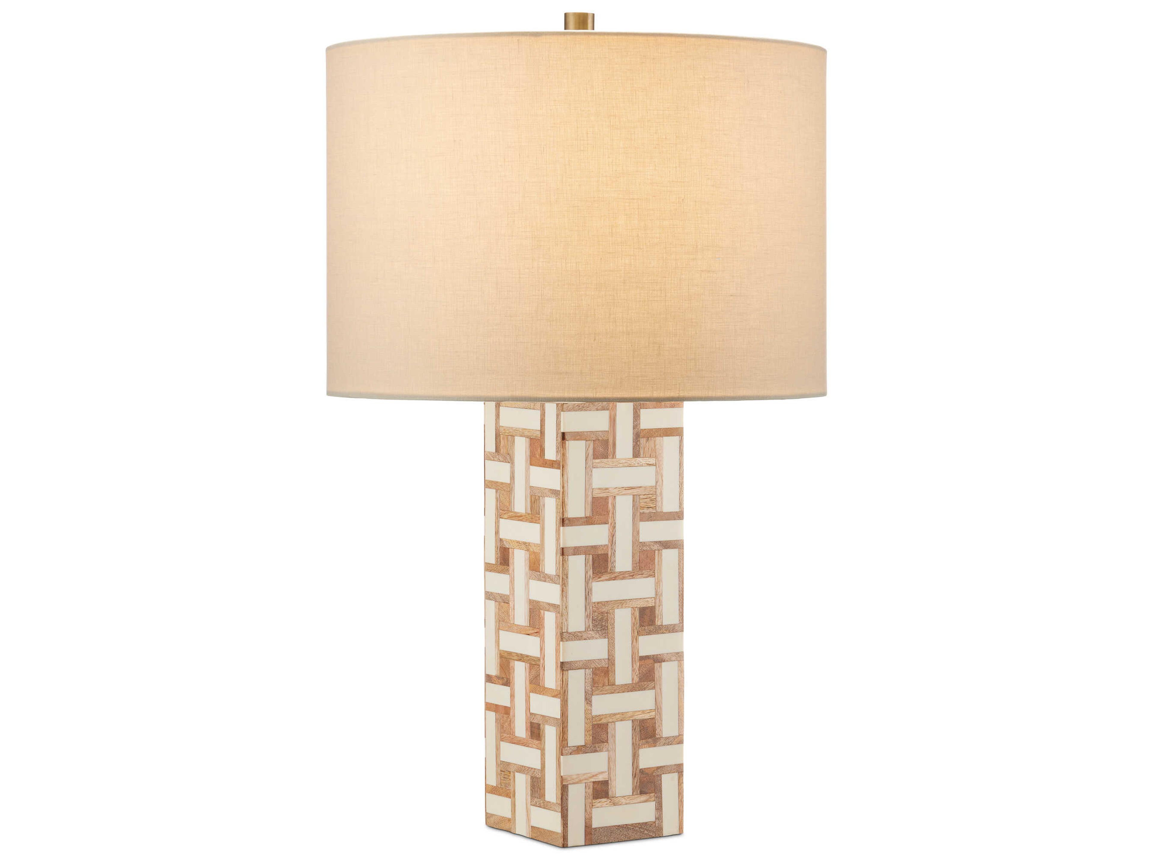 Currey & Company Aarna Natural Ivory Light Beige Linen Off White Buffet Lamp