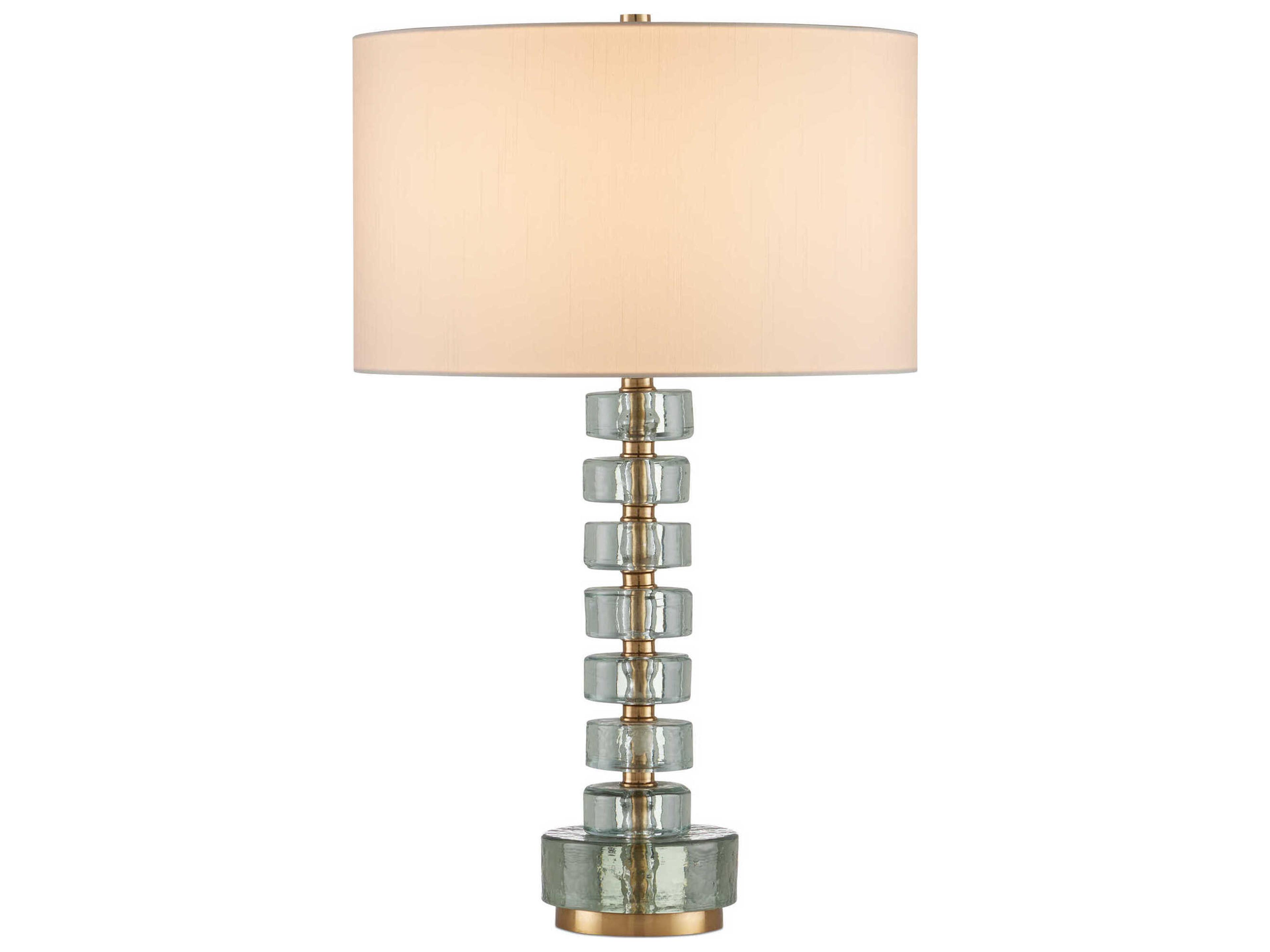 Currey & Company Mystras Clear Antique Brass Buffet Lamp