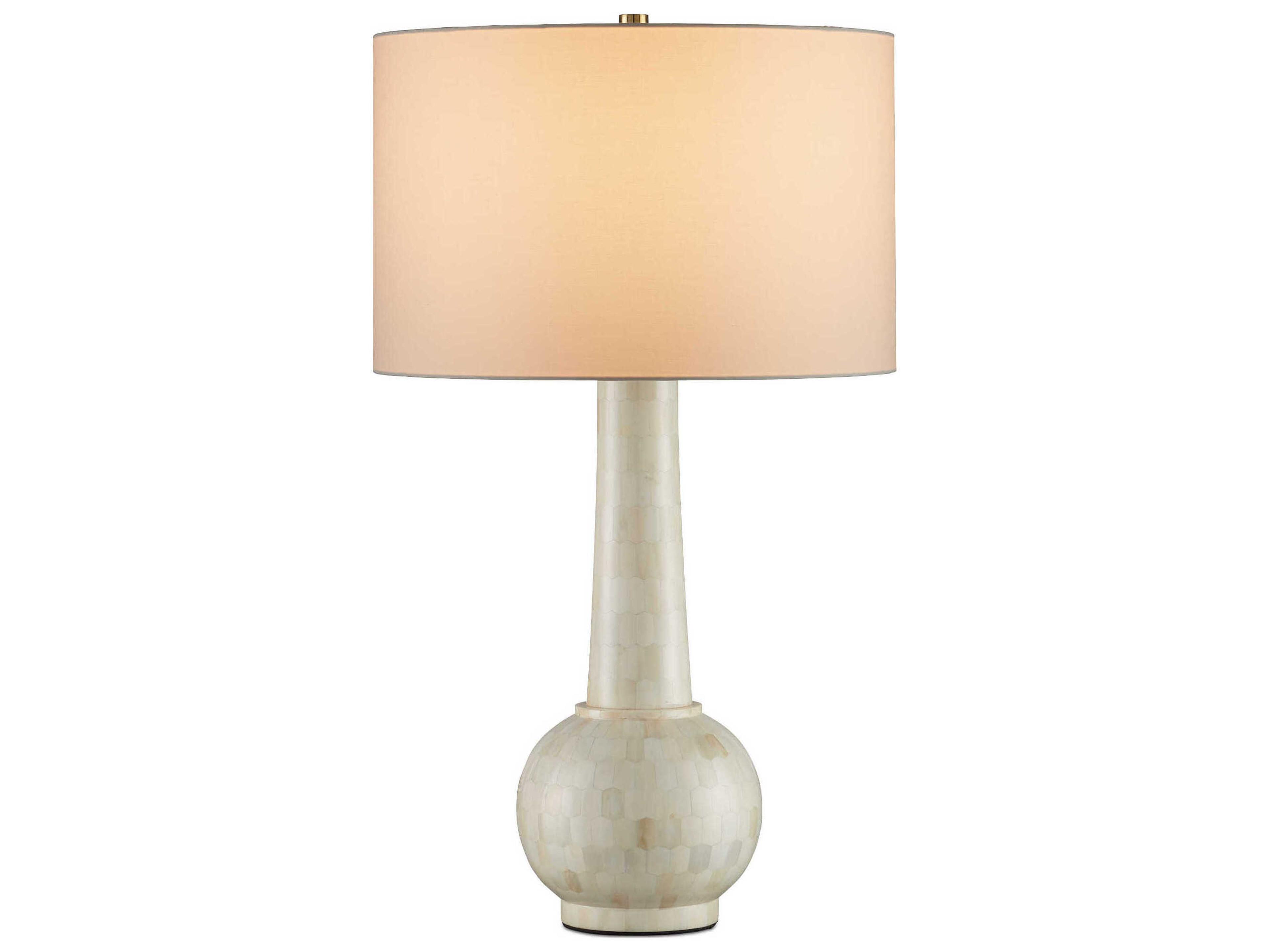 Currey & Company Osa Natural Bone Light Beige Linen White Buffet Lamp