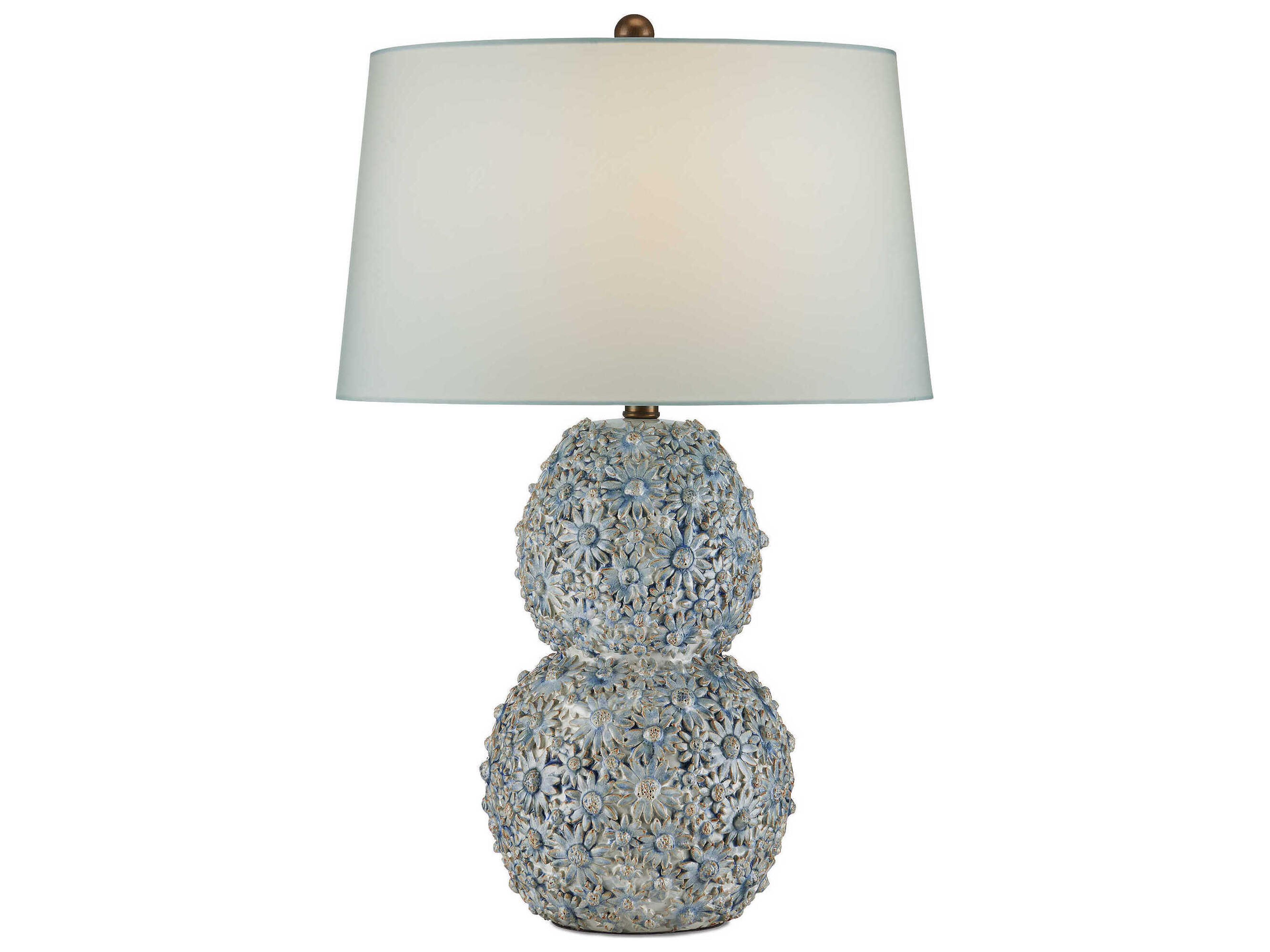 Currey & Company Jessamine Cloud Blue Linen Buffet Lamp