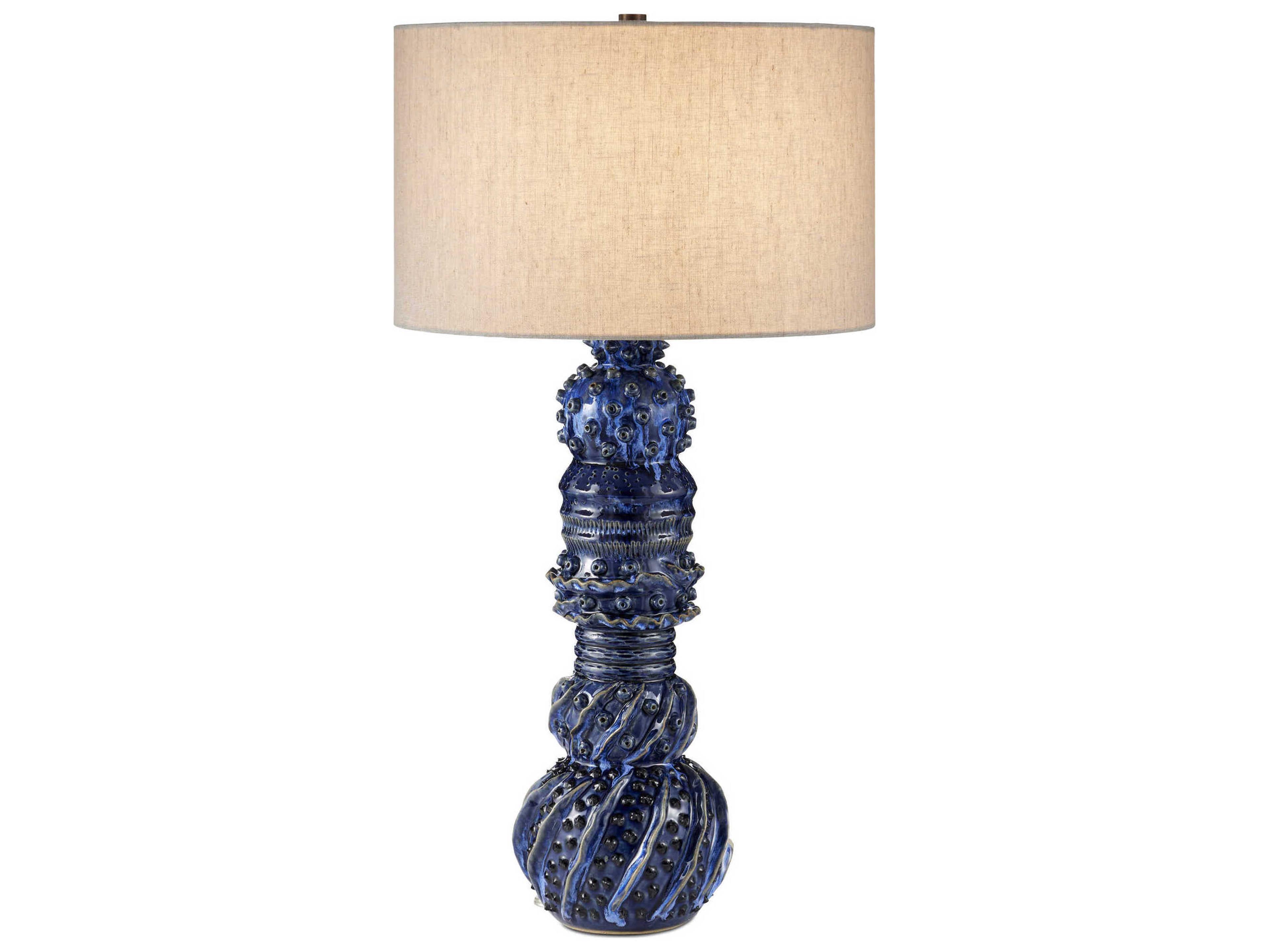 Currey & Company Undersea Dark Blue Reactive Buffet Lamp