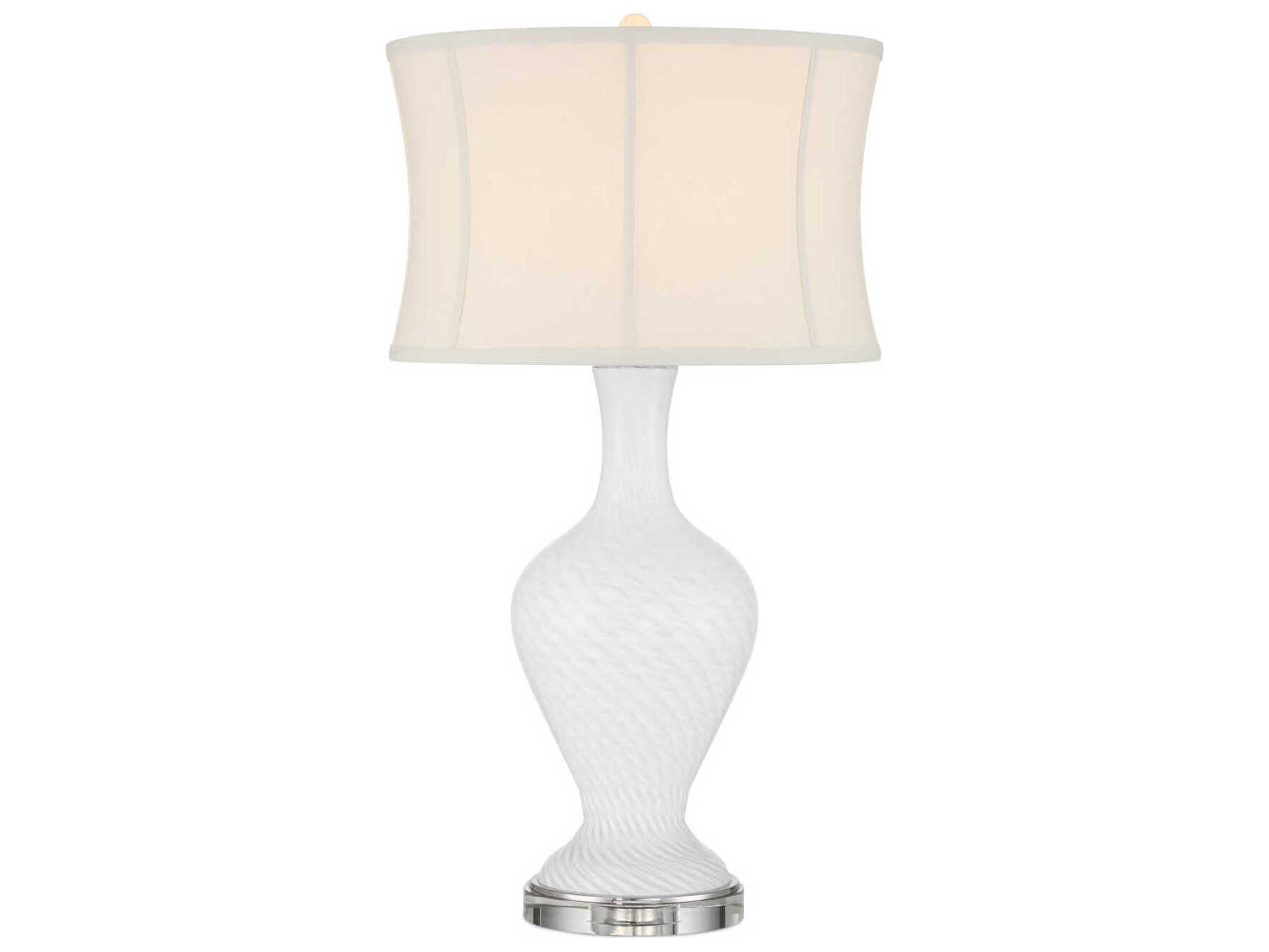 Currey & Company Zeta White Clear Buffet Lamp