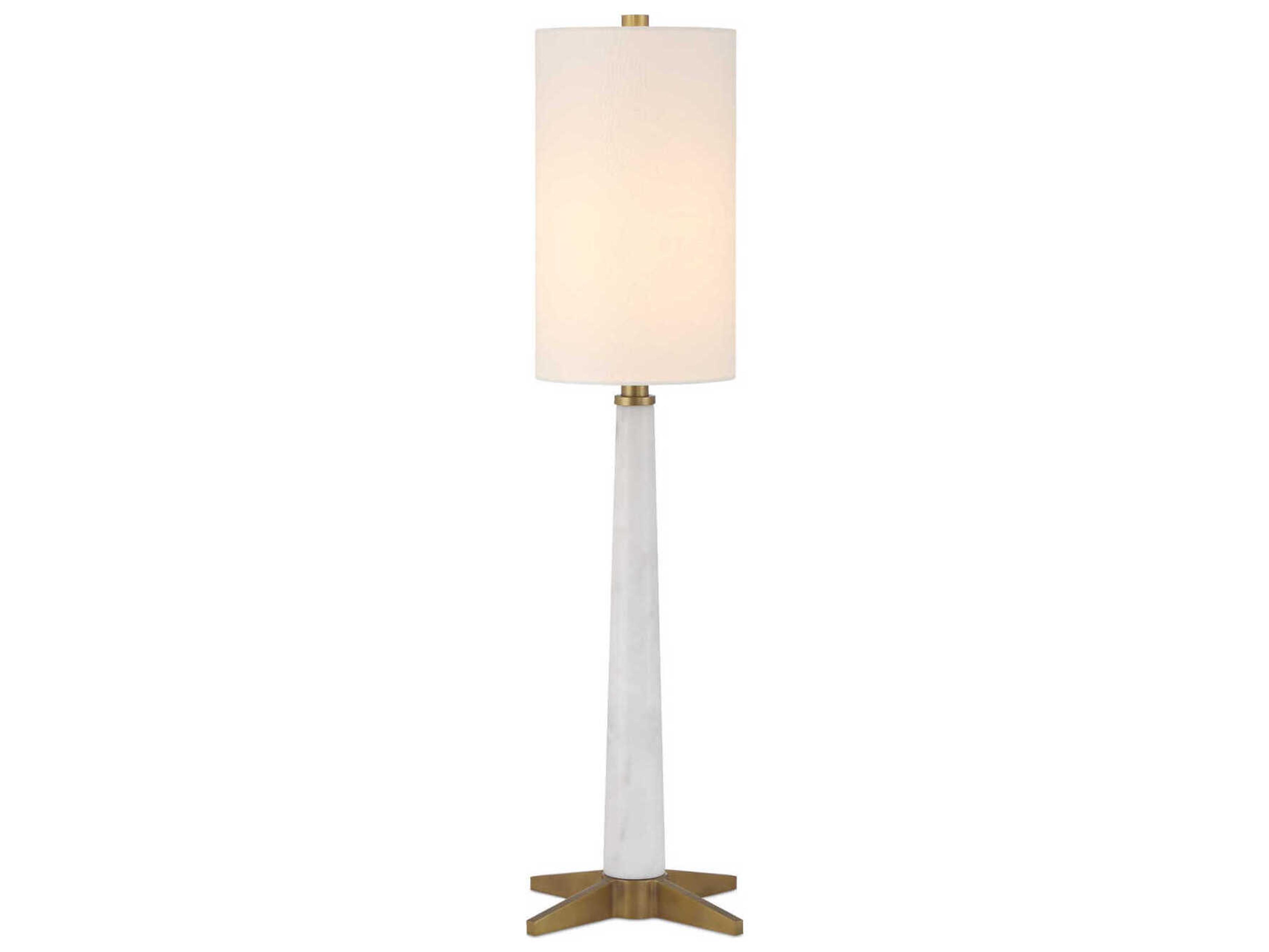 Currey & Company Munroe White Antique Brass Buffet Lamp
