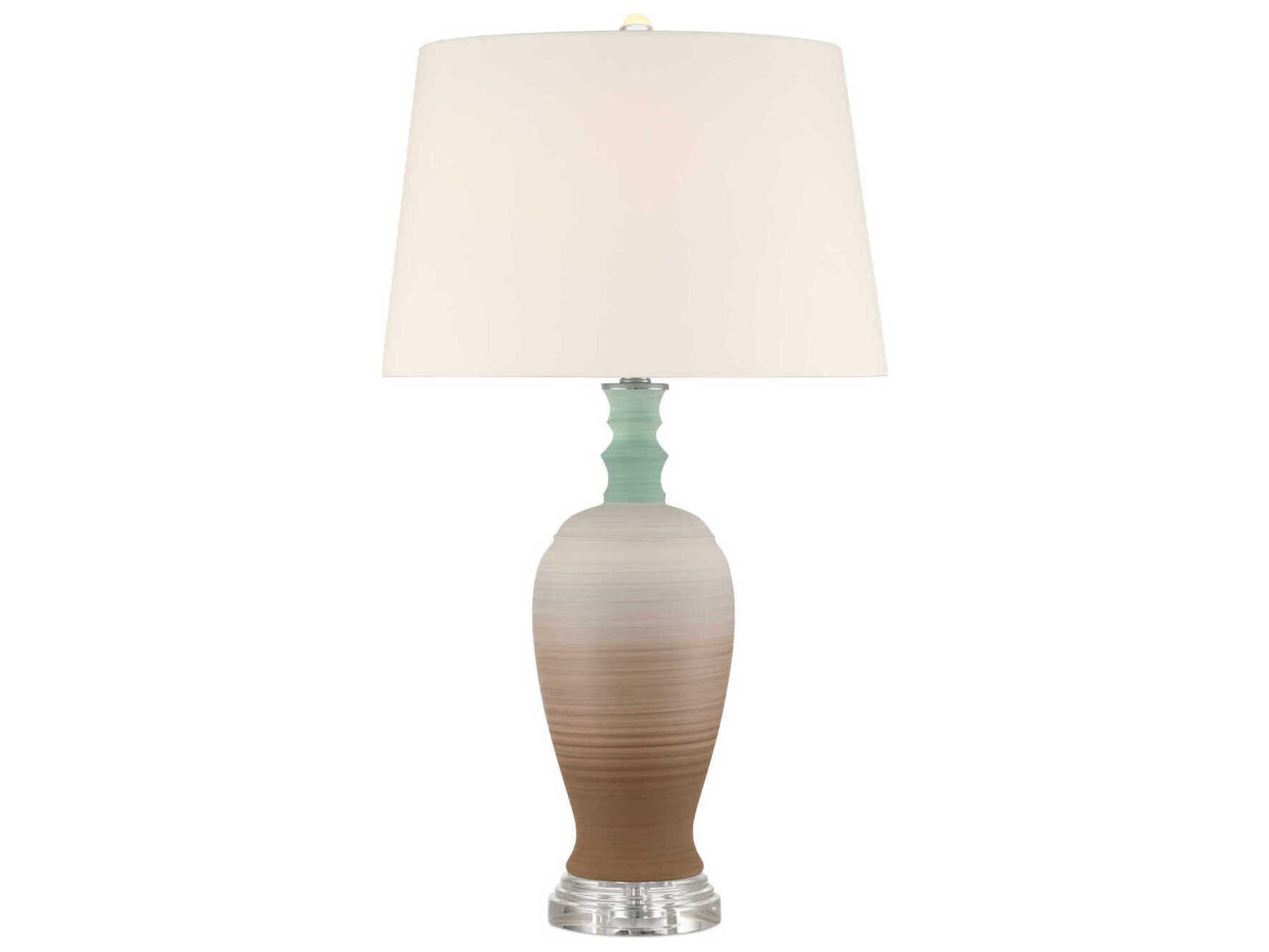 Currey & Company Happy 1-Light Brown Light Blue Buffet Lamp