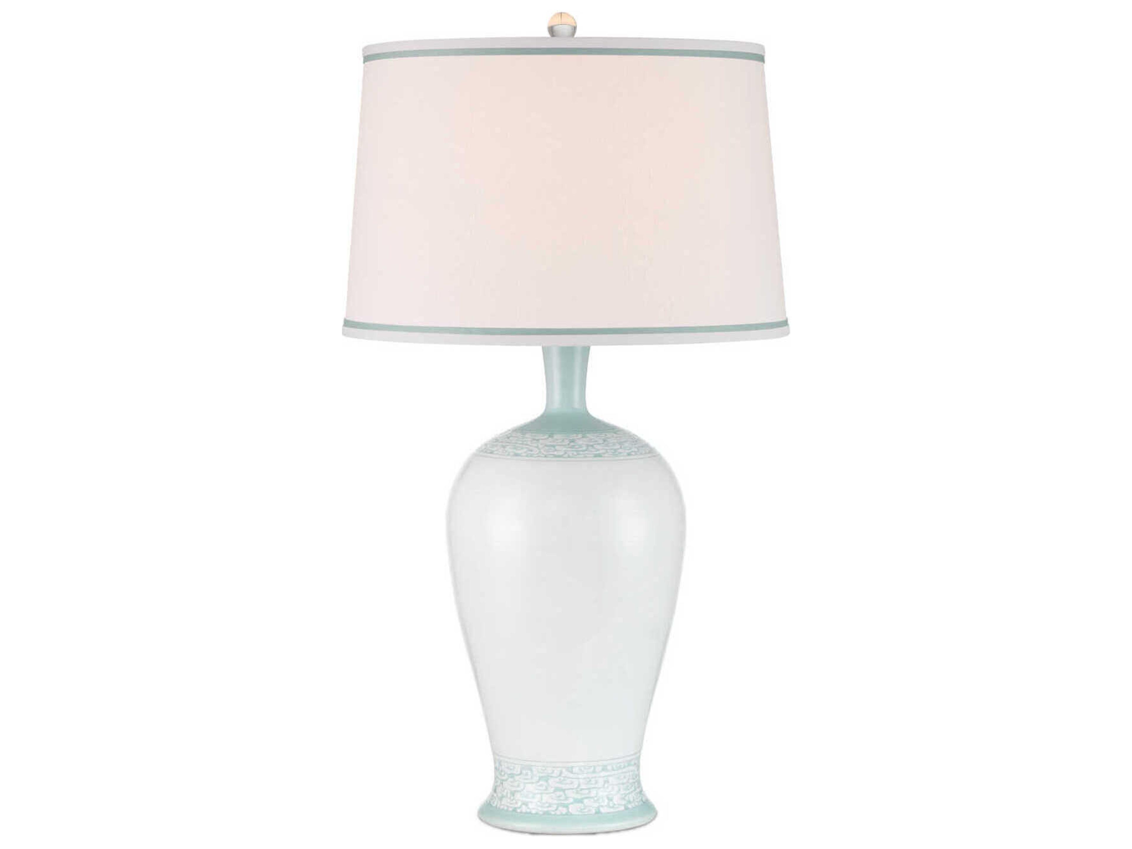 Currey & Company Ketty White Light Blue Buffet Lamp