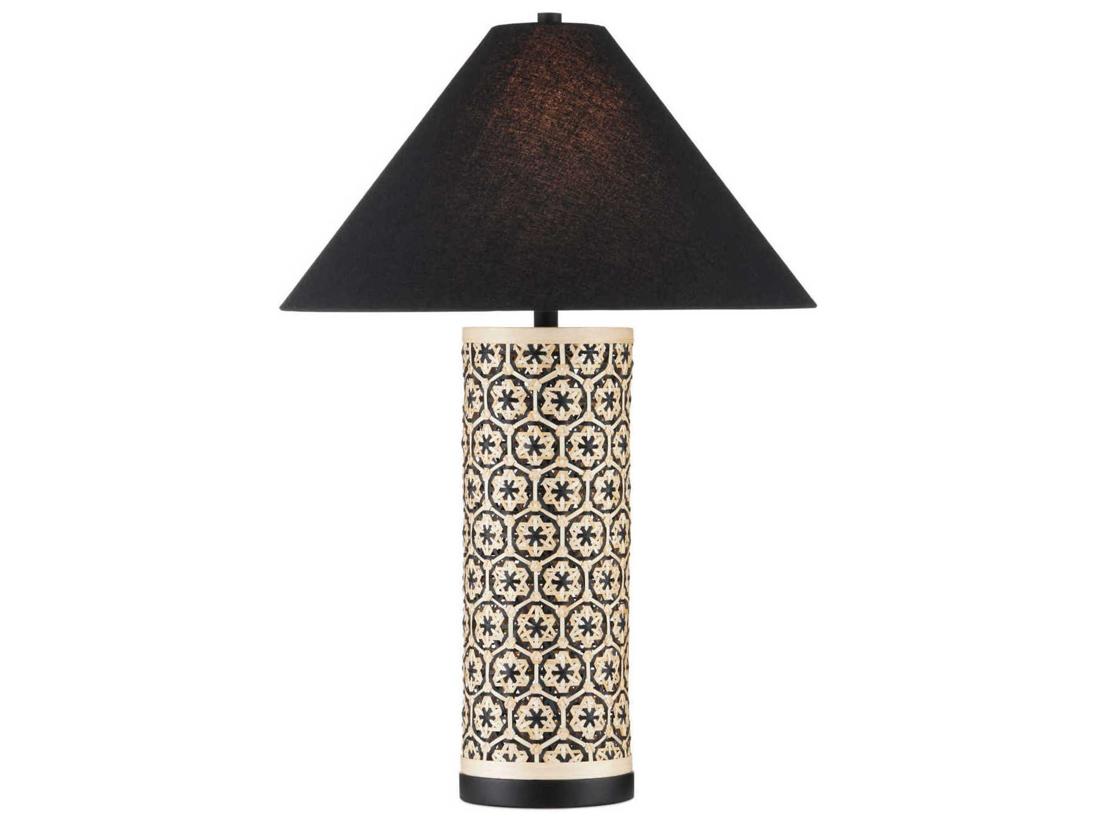 Currey & Company Nebulon Natural Black Polyester Buffet Lamp