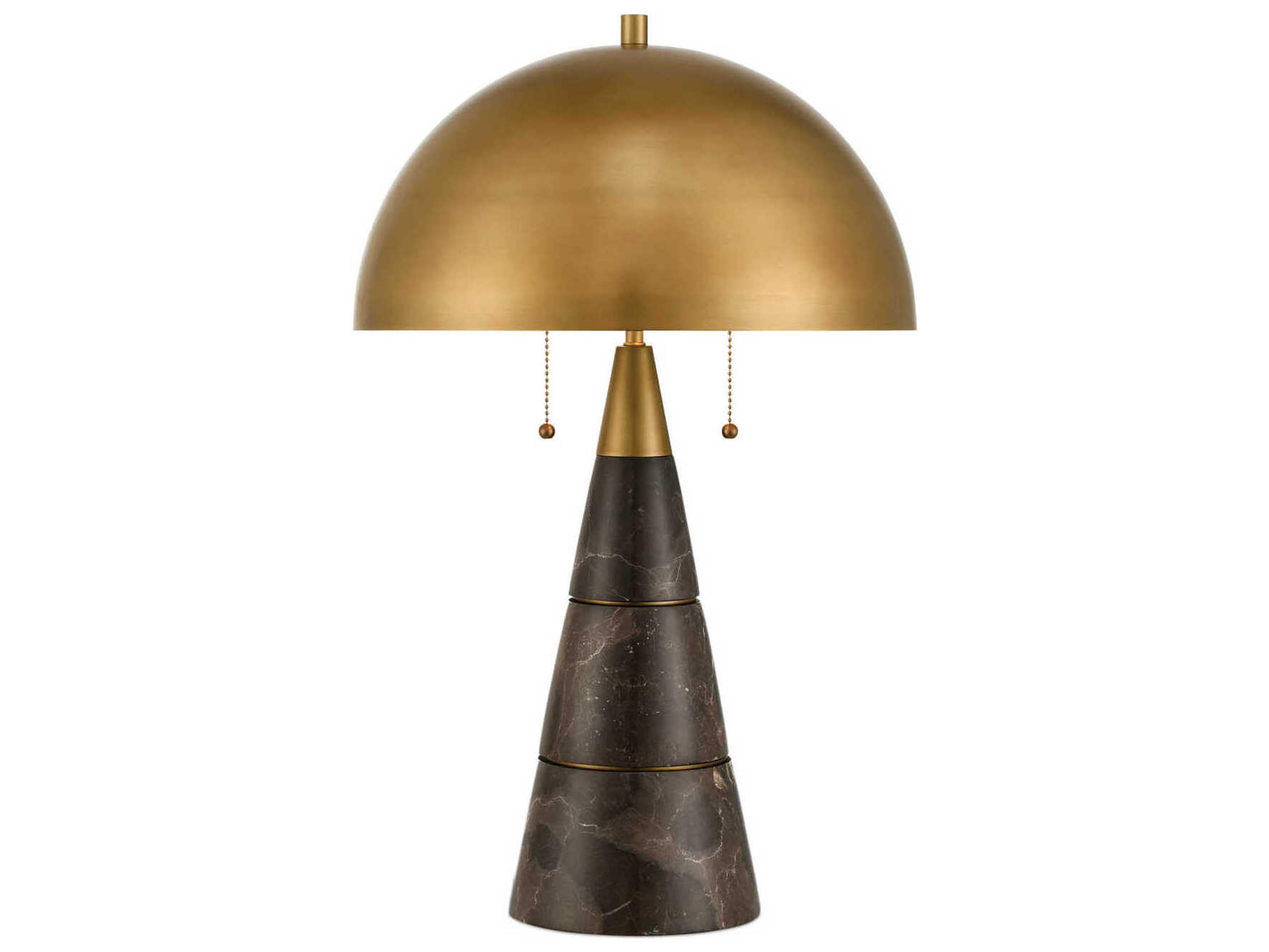 Currey & Company Edith Coffee Brown Antique Brass Metal Table Lamp