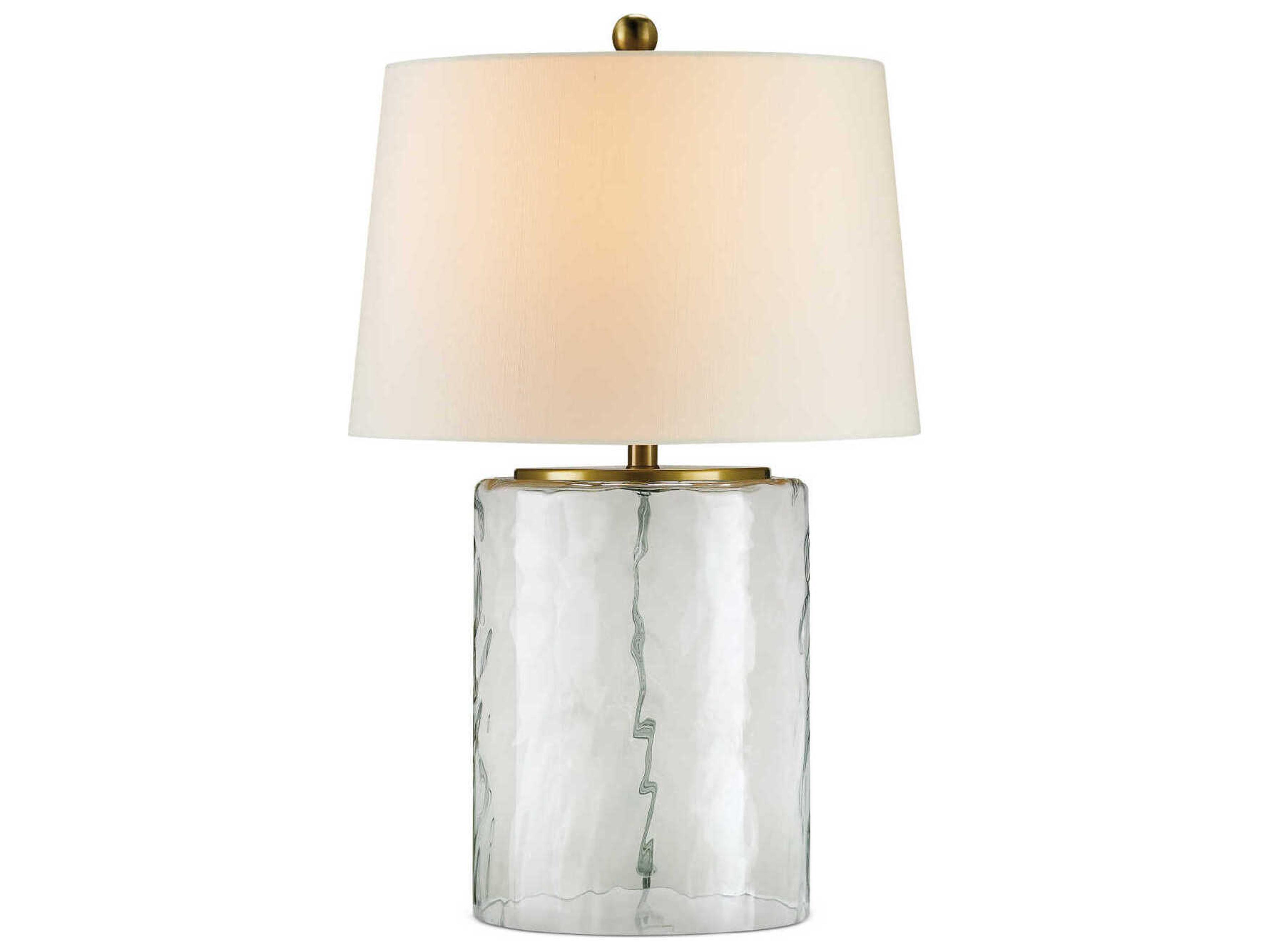 Currey & Company Oscar Clear Glass Brass Table Lamp