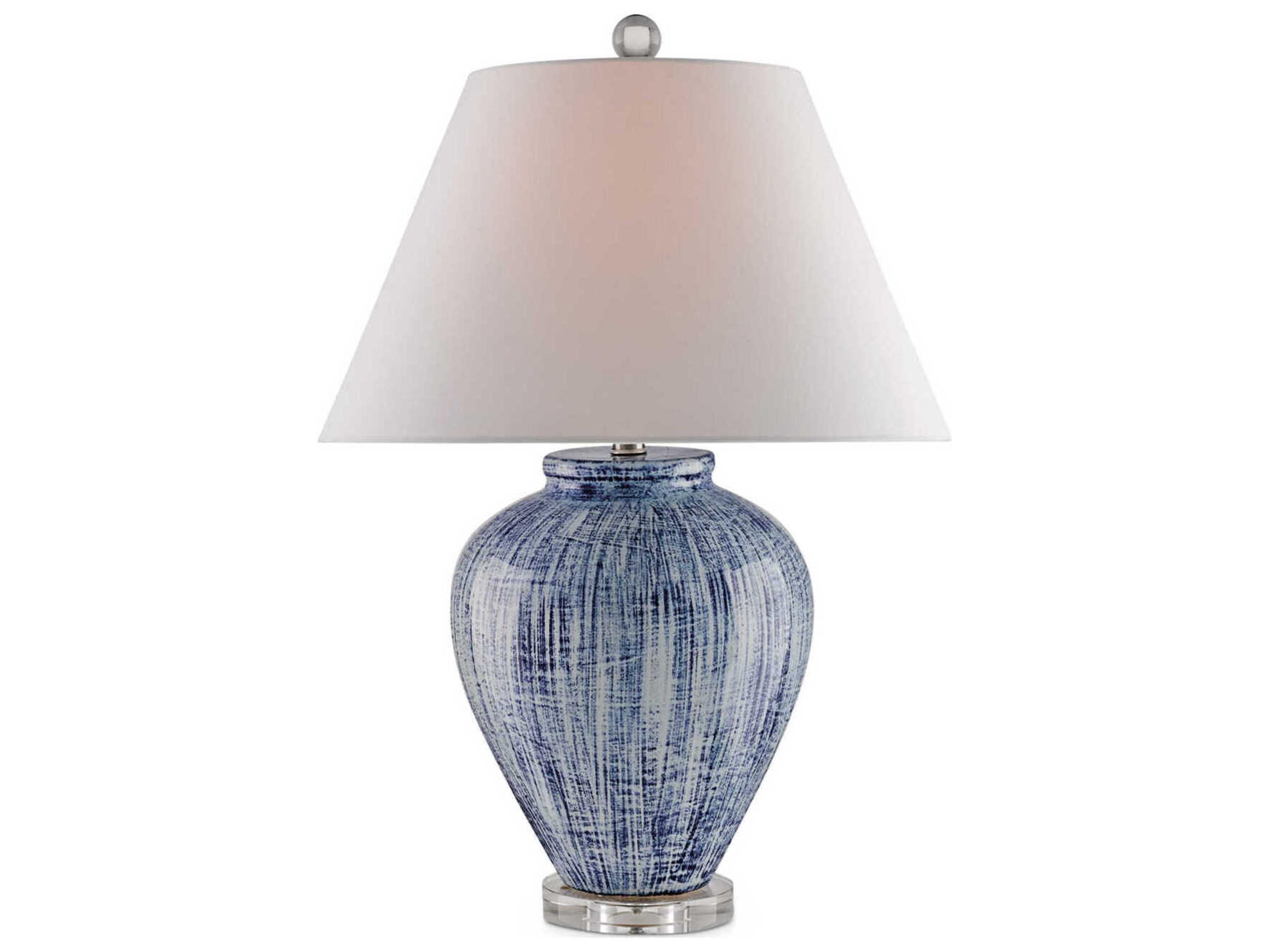 Currey & Company Malaprop Blue White white Table Lamp