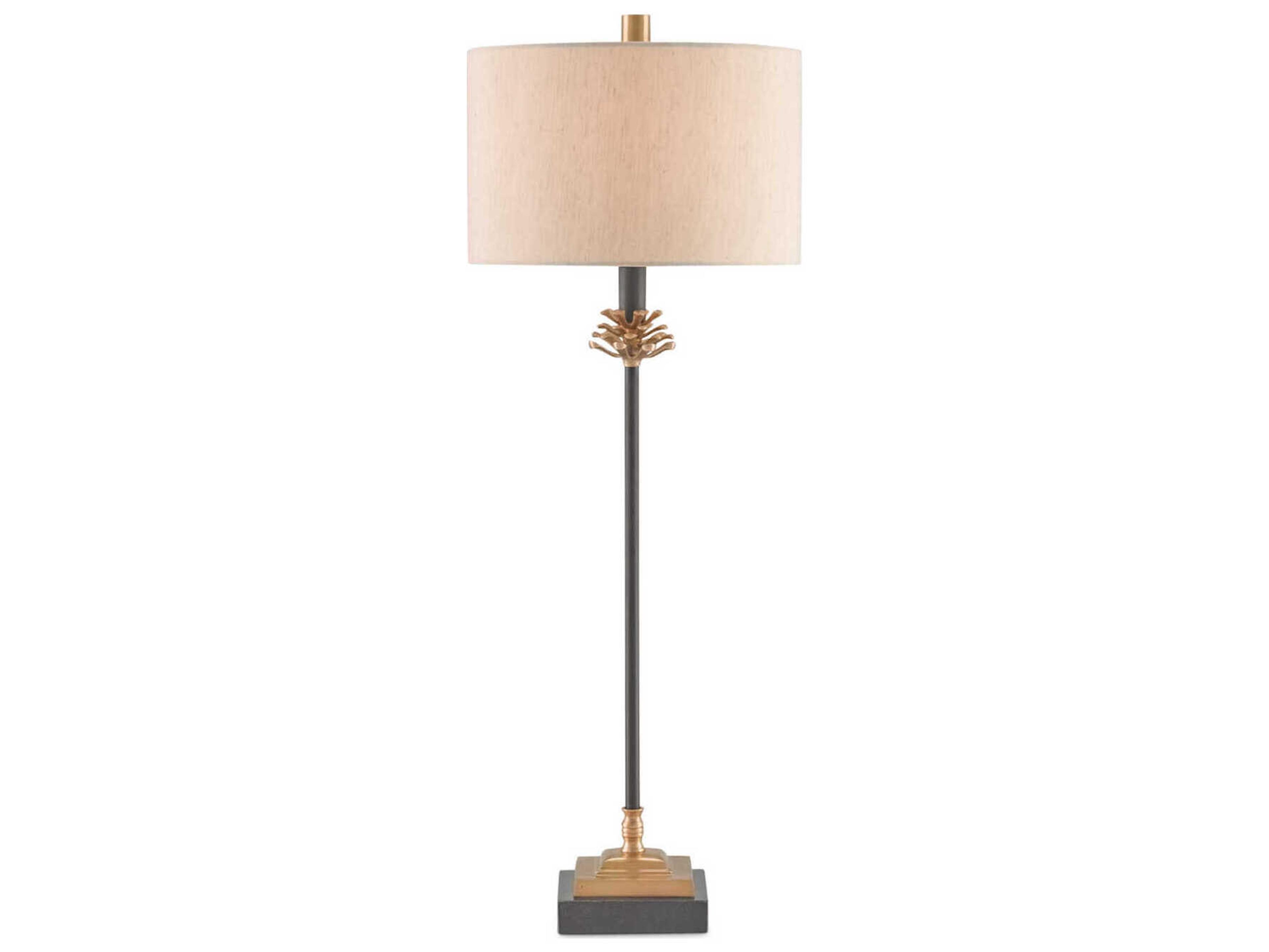 Currey & Company Pinegrove Antique Brass black Table Lamp