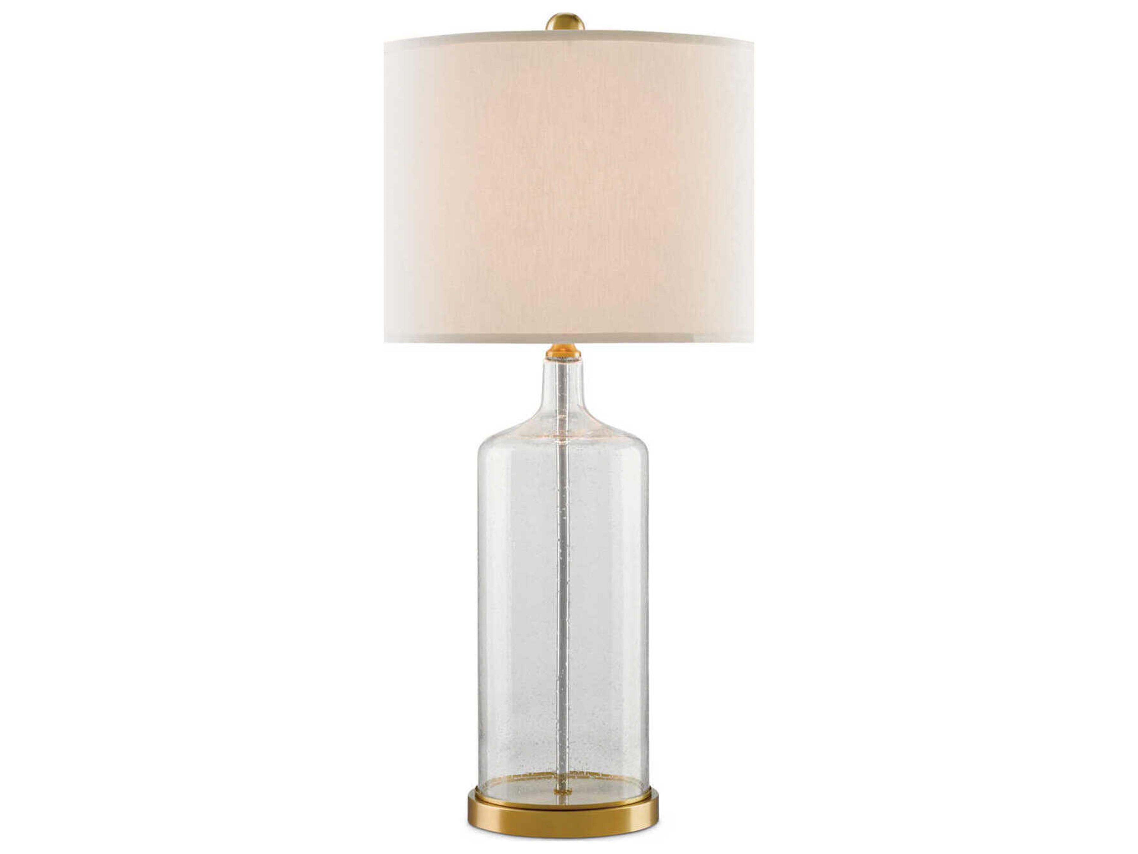 Currey & Company Hazel Clear Bubbled Glass Brass Table Lamp