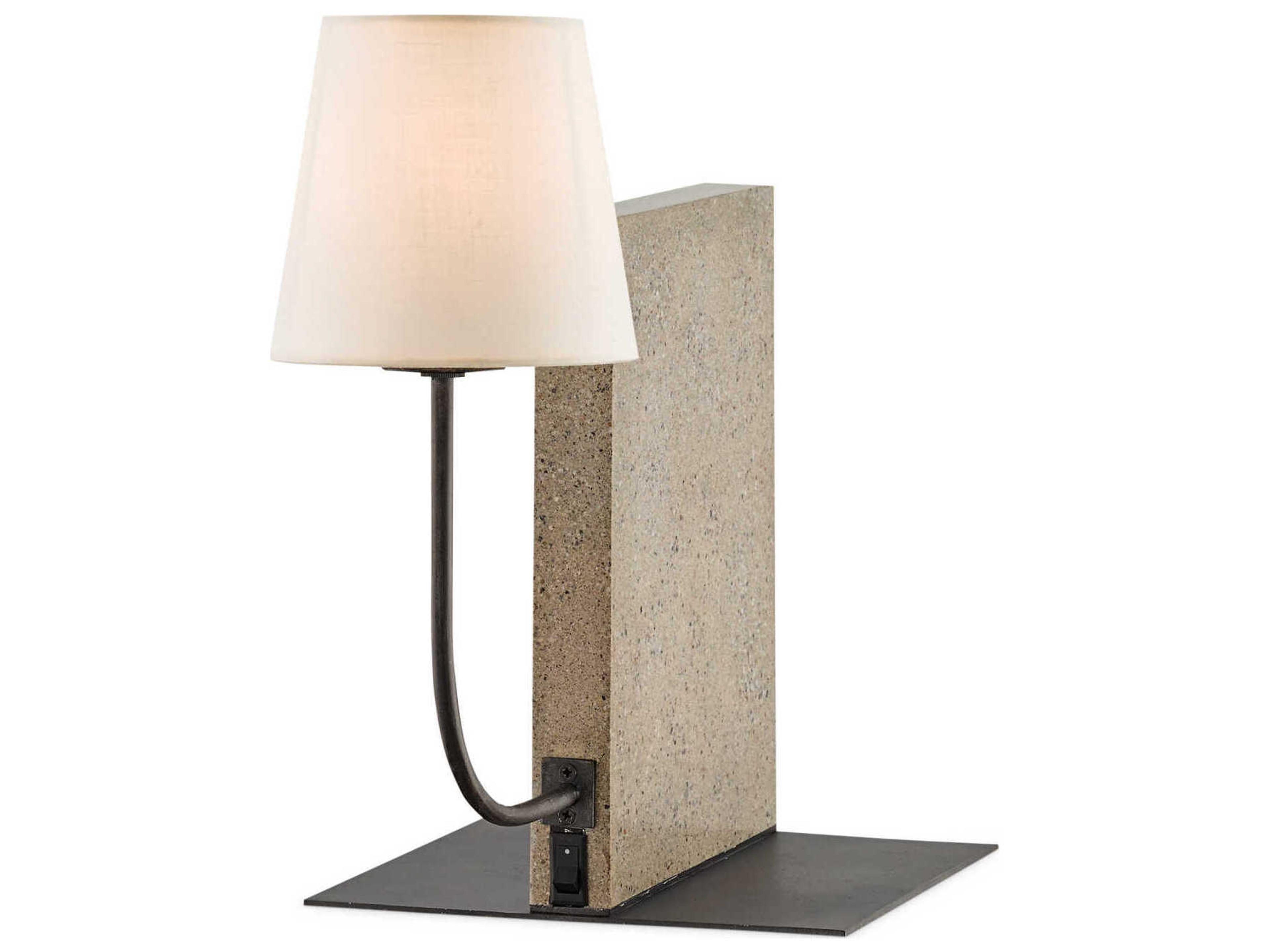 Currey & Company Oldknow Bookcase Polished Concrete aged Steel Table Lamp