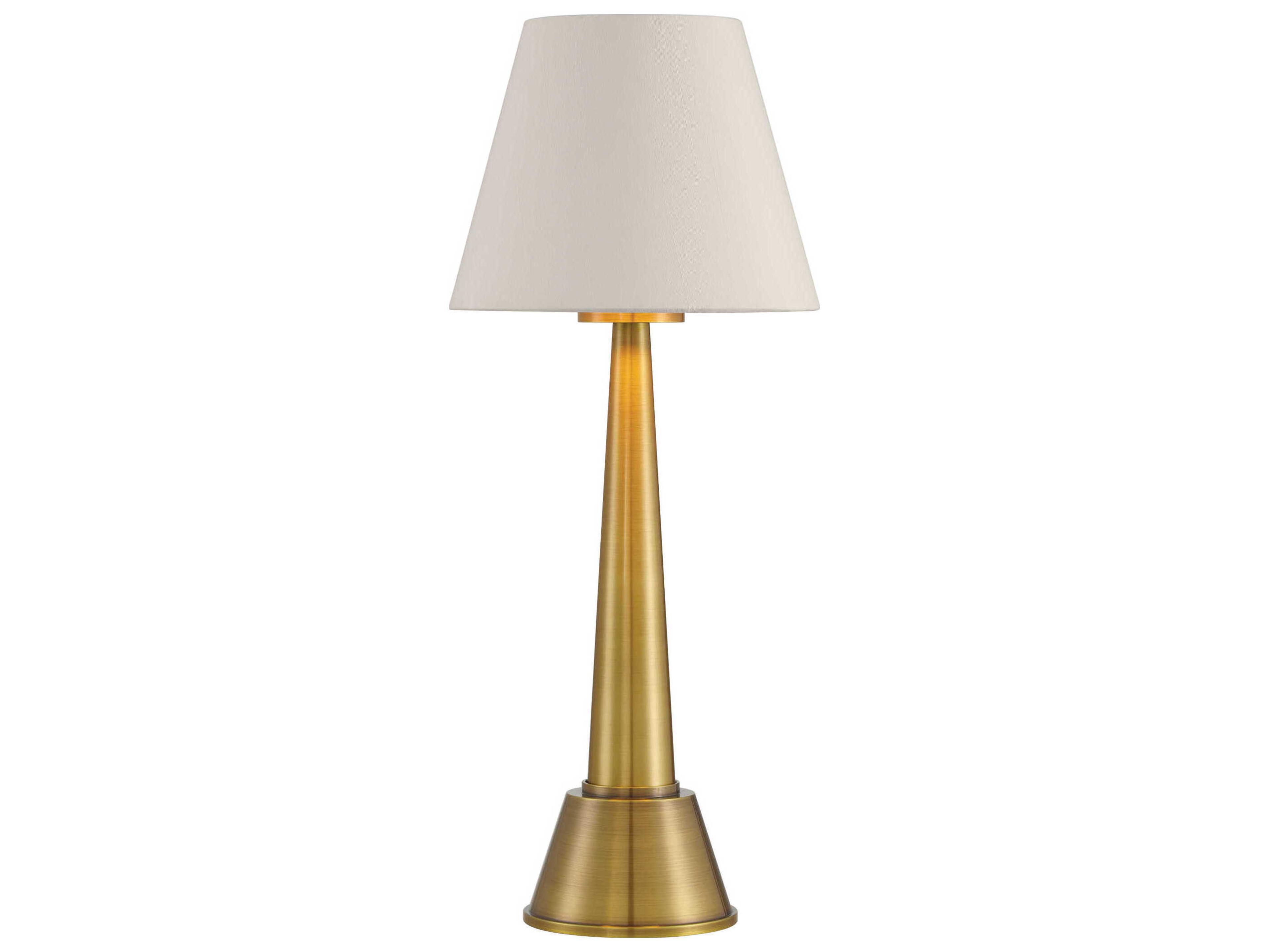 Currey & Company Saunter Brass Off White Shantung Table Lamp