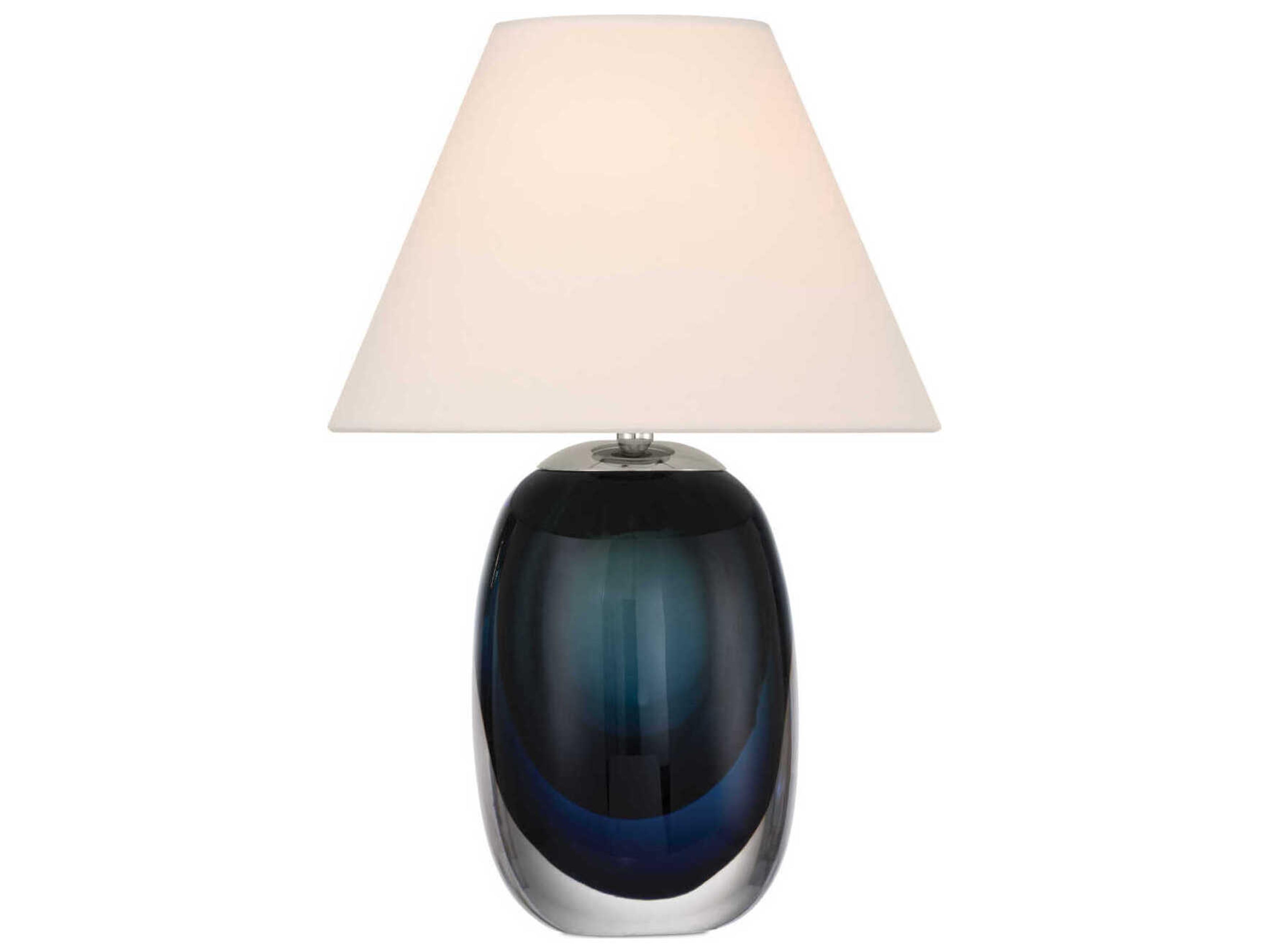 Currey & Company Danza Blue Clear Polished Nickel Table Lamp