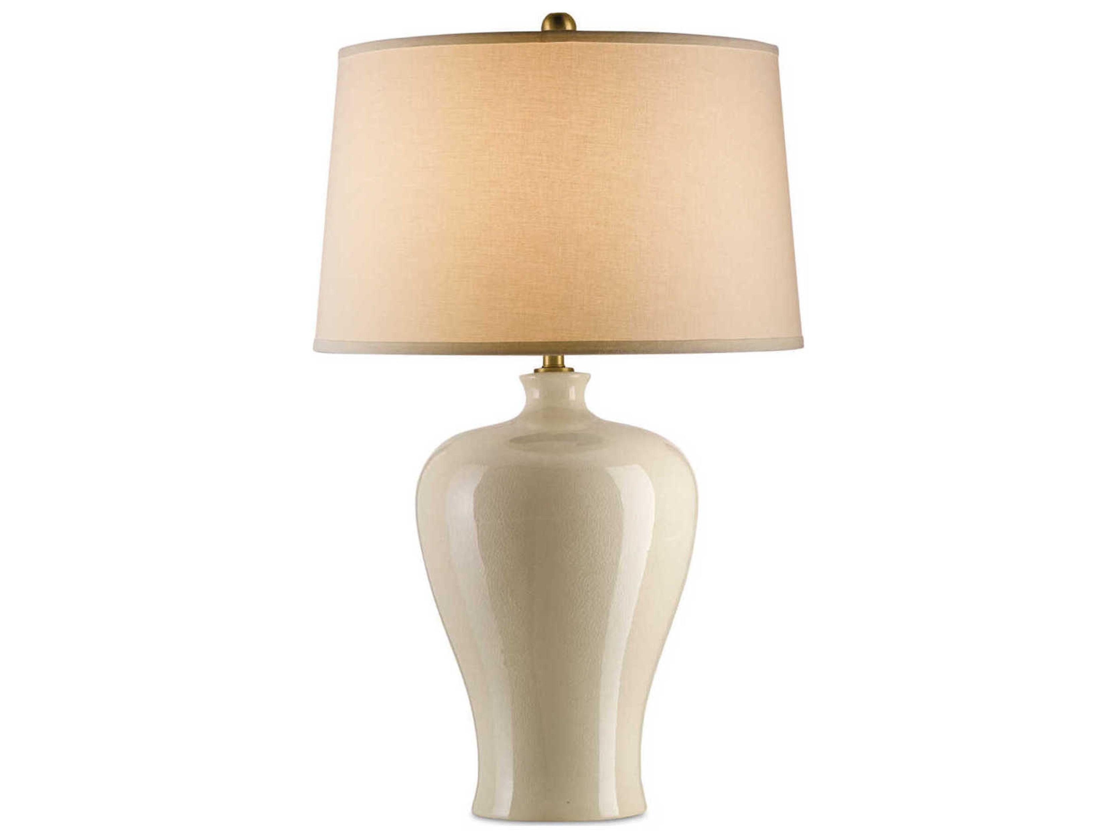 Currey & Company Blaise Cream Crackle Off White Table Lamp