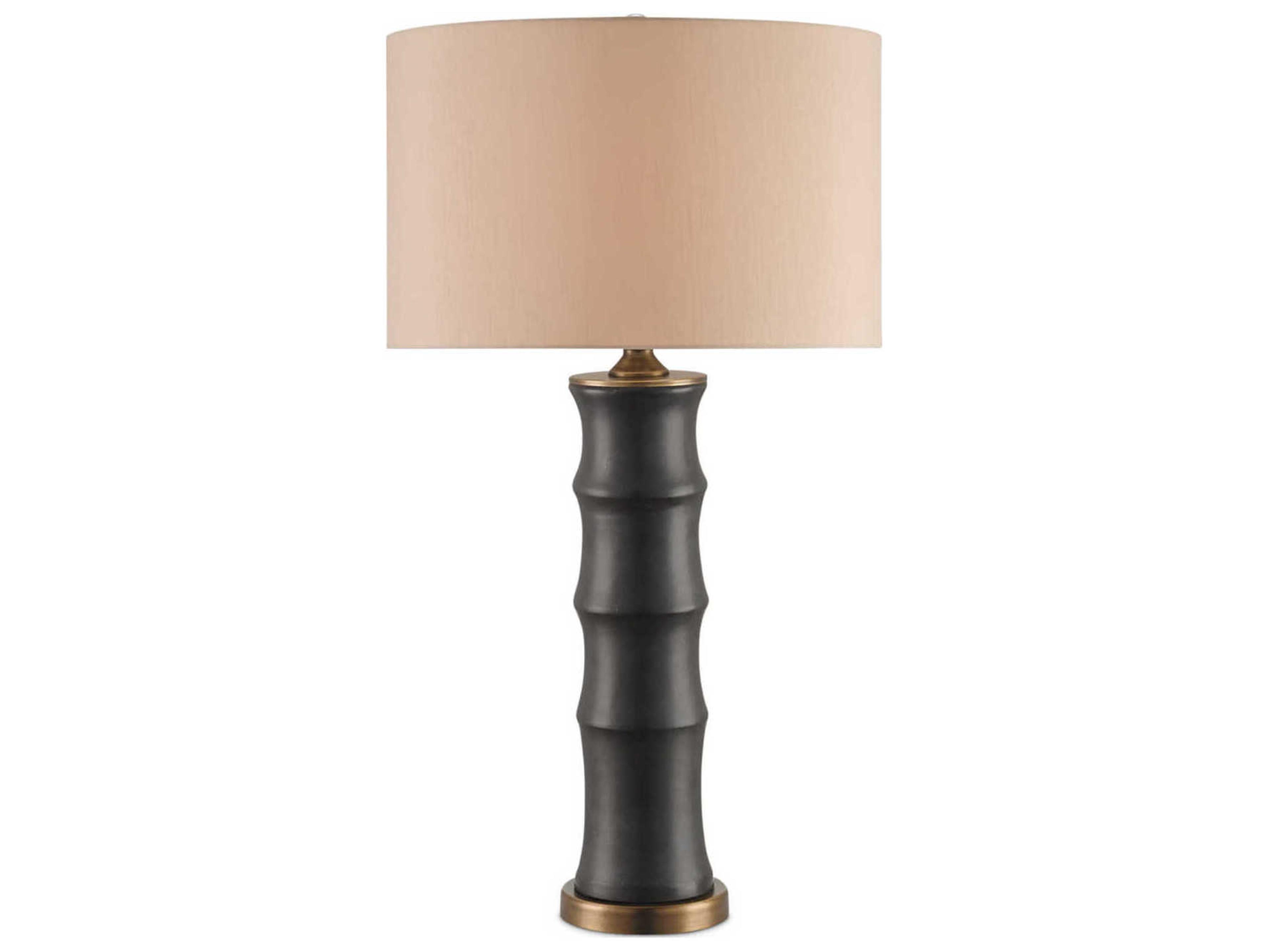 Currey & Company Roark Matte Black antique Brass Table Lamp
