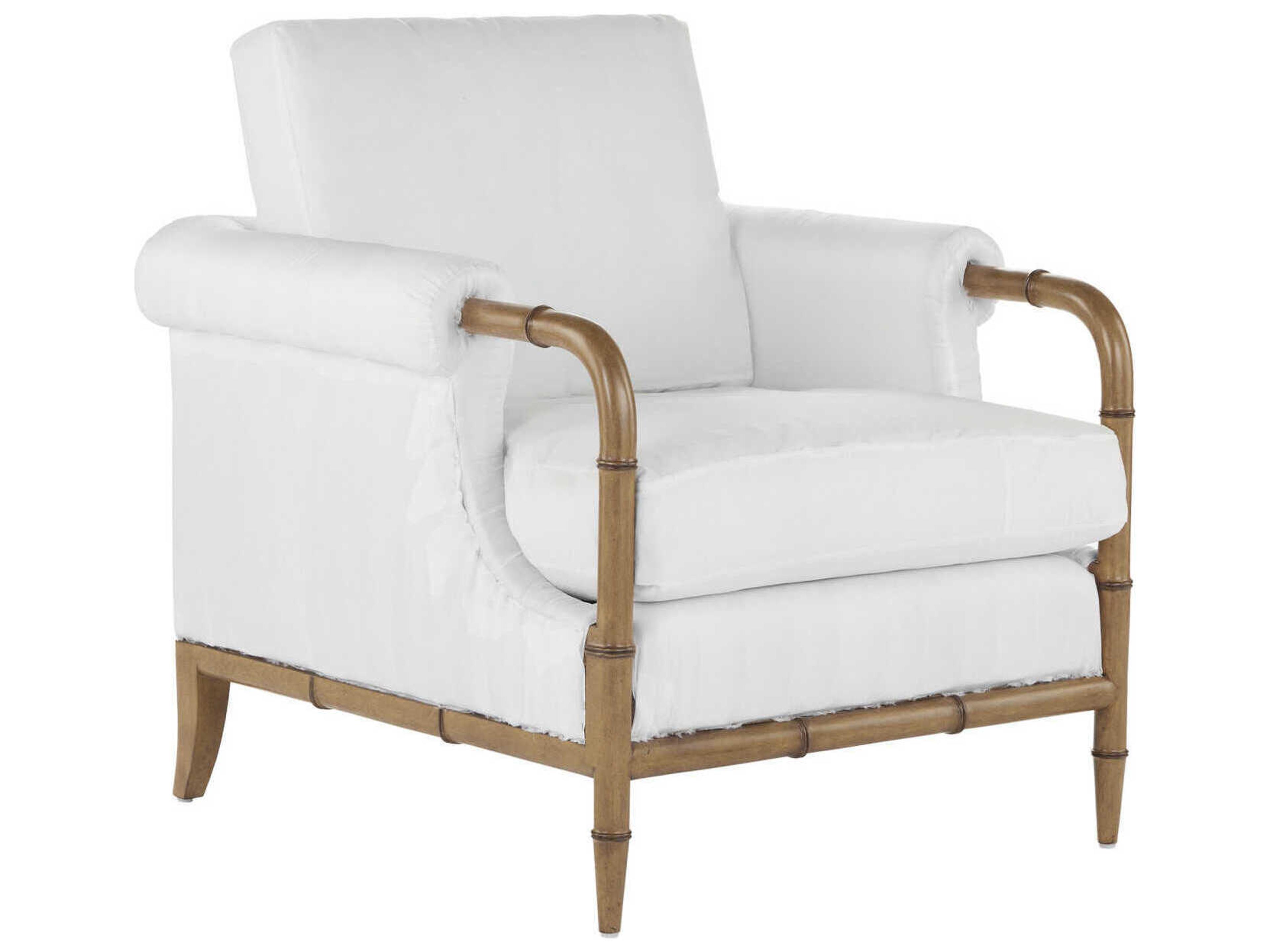 Currey & Company Merle White Fabric Accent Chair