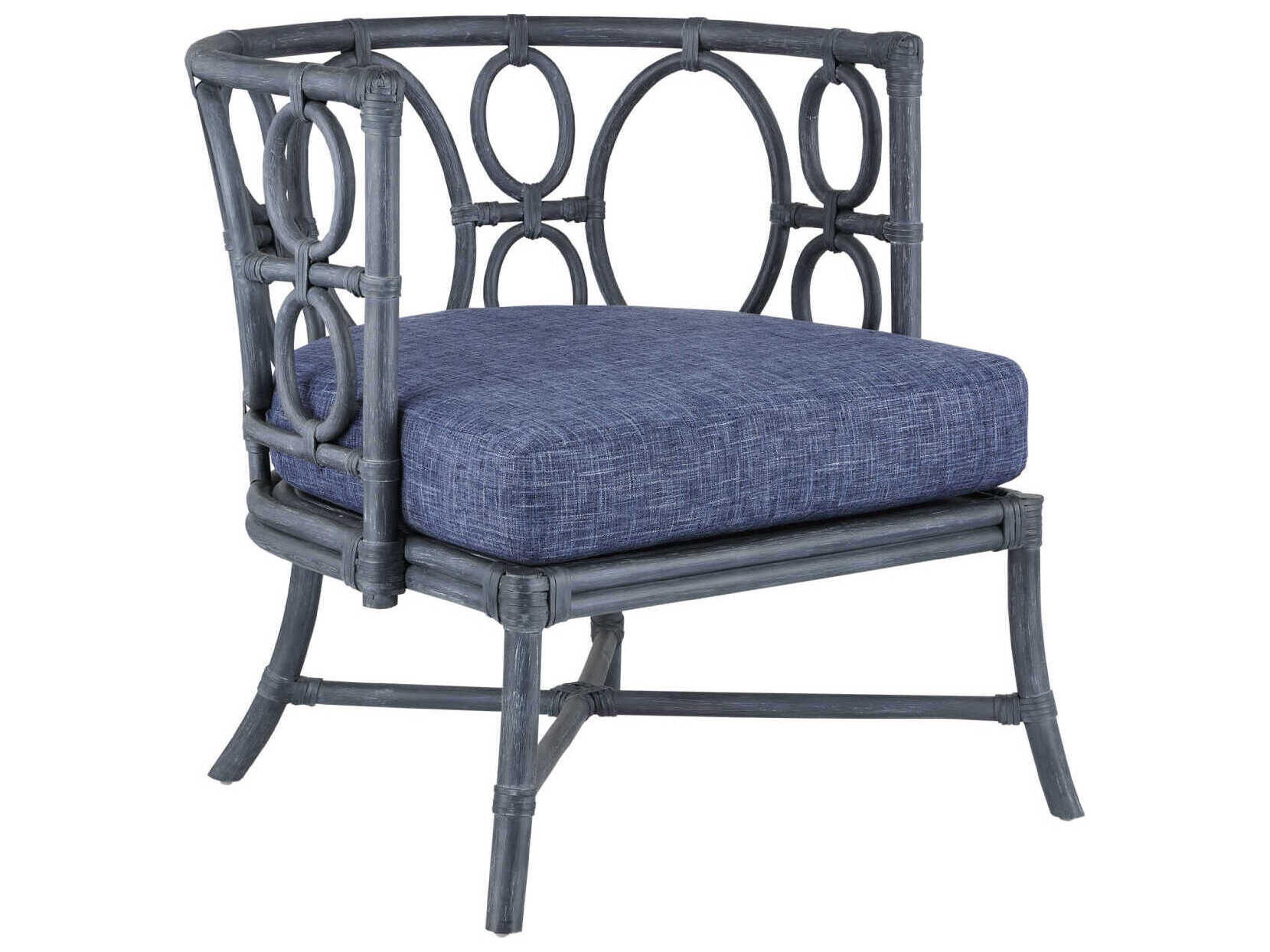 Currey & Company Tegal Blue Fabric Accent Chair