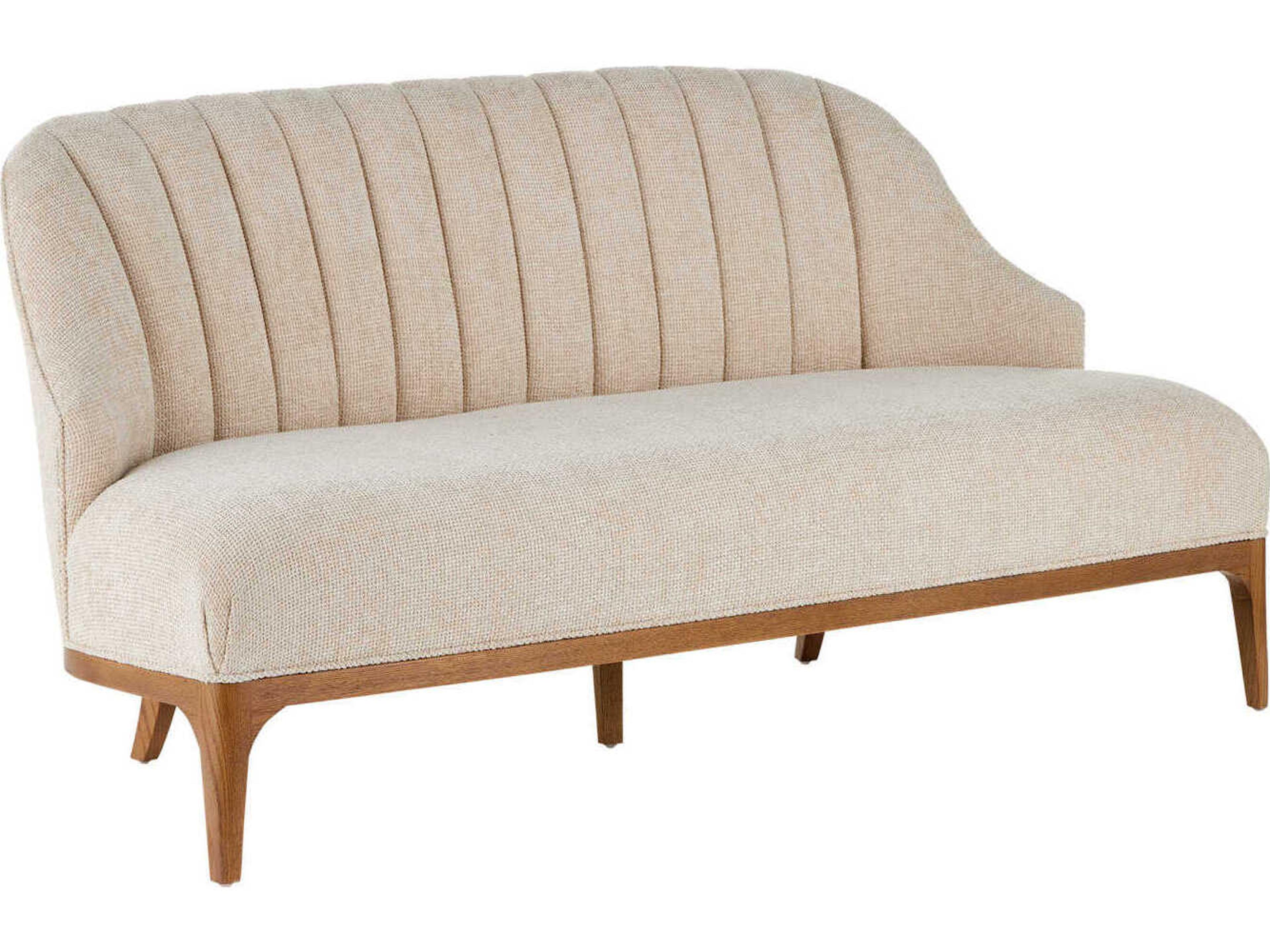 Inga Morel Brown White Upholstered Loveseat