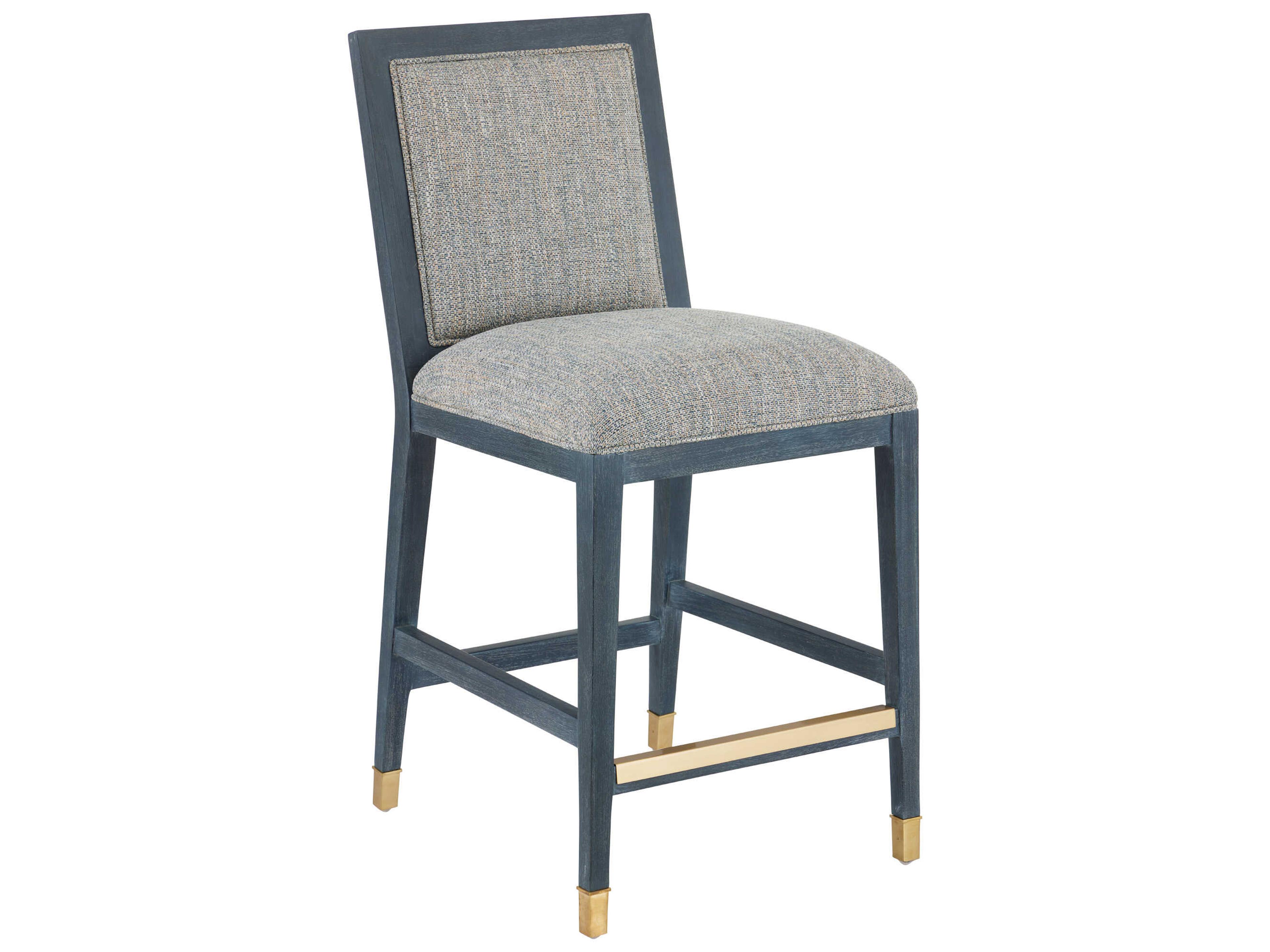 Currey & Company Santos Upholstered Mahogany Wood Counter Stool