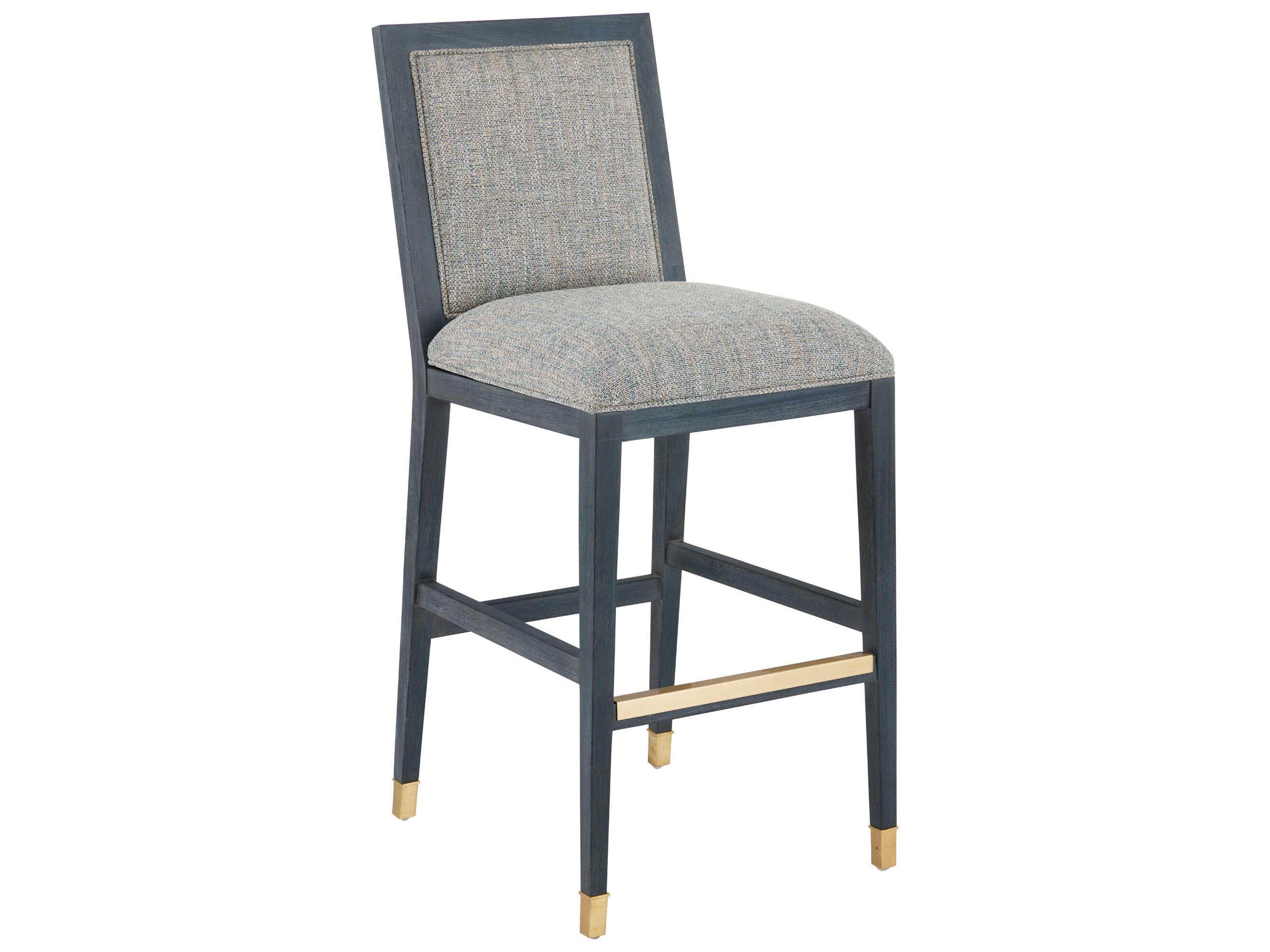 Currey & Company Santos Upholstered Mahogany Wood Bar Stool