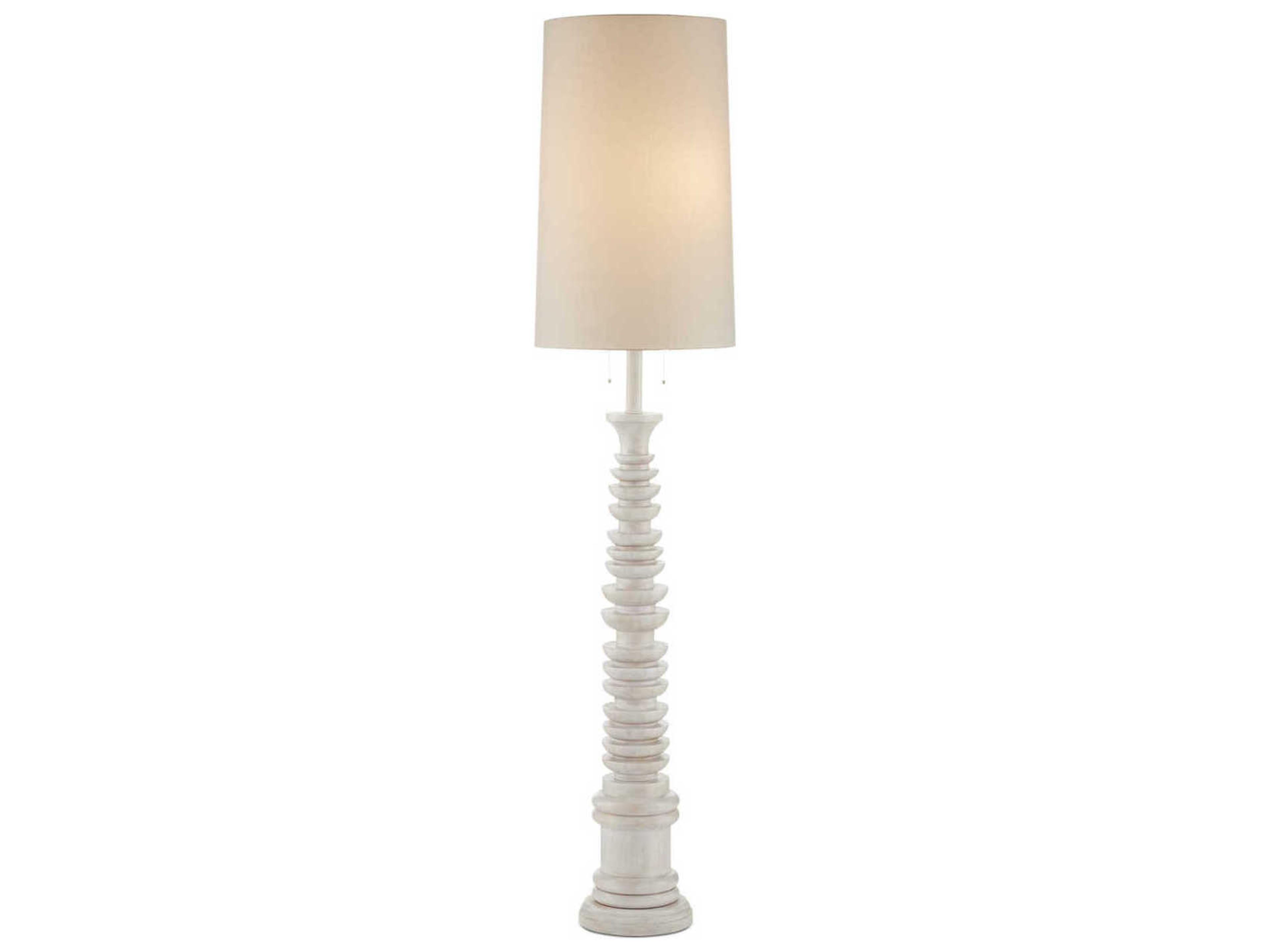 Currey & Company Malayan Whitewash Floor Lamp